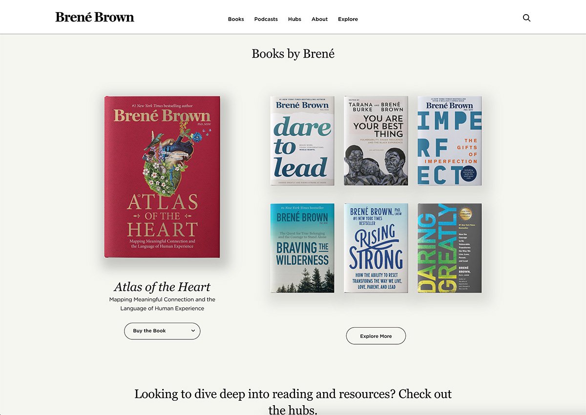Brene Brown Website Design For Authors