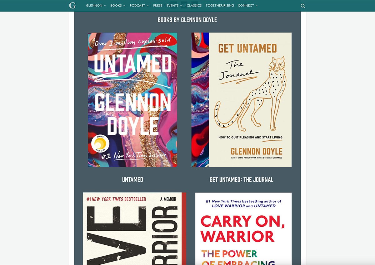Glennon Doyle Author Website Design