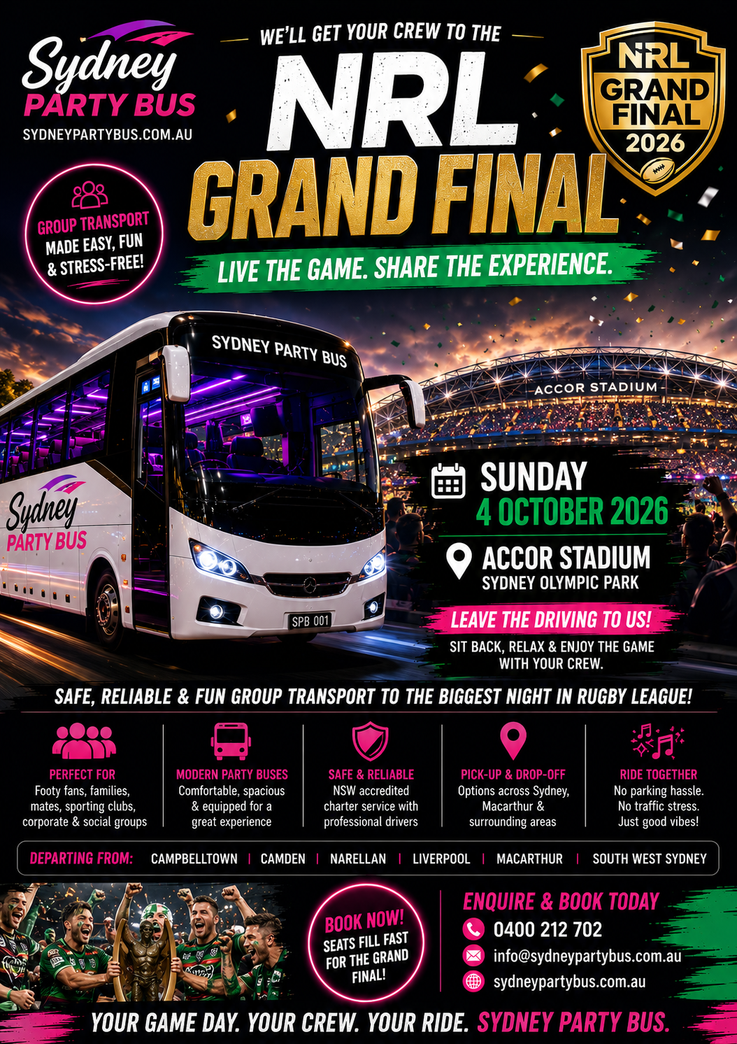 Your Game Day. Your Crew. Your Ride - NRL Grand Final