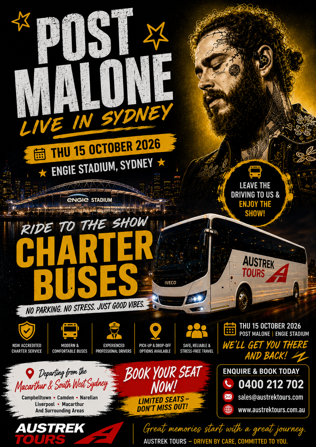 Experience Post Malone Live in Sydney With Your Crew