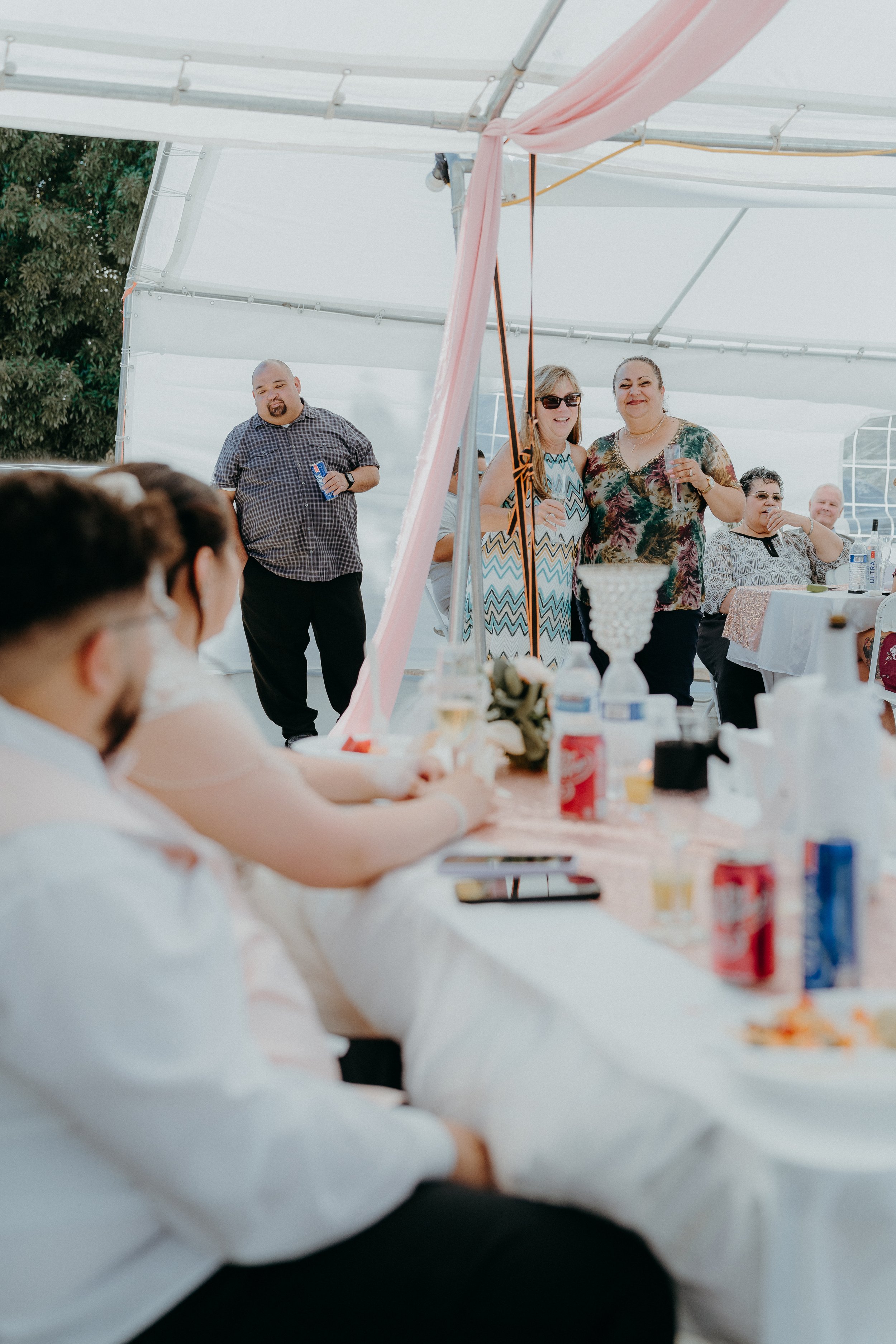 Family members making a toast