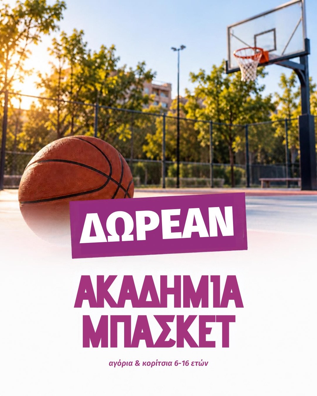🏀 &Delta;&omega;&rho;&epsilon;ά&nu; &mu;&pi;ά&sigma;&kappa;&epsilon;&tau; &gamma;&iota;&alpha; ό&lambda;&alpha; &tau;&alpha; &pi;&alpha;&iota;&delta;&iota;ά.

&Sigma;&tau;&omicron;&nu; &Alpha;&Nu;&Tau;&Alpha;&Iota;&Omicron; &theta;έ&lambda;&omicron;