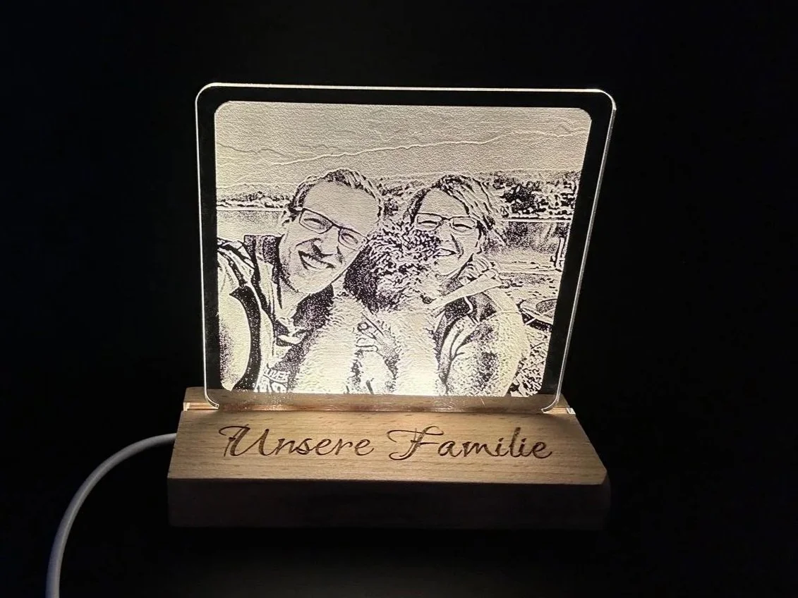 LED-Acryl mit Foto leuchtend