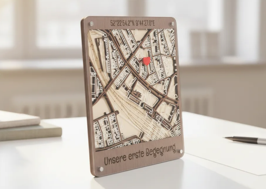 Individuelle Holz-Acryl-Karte