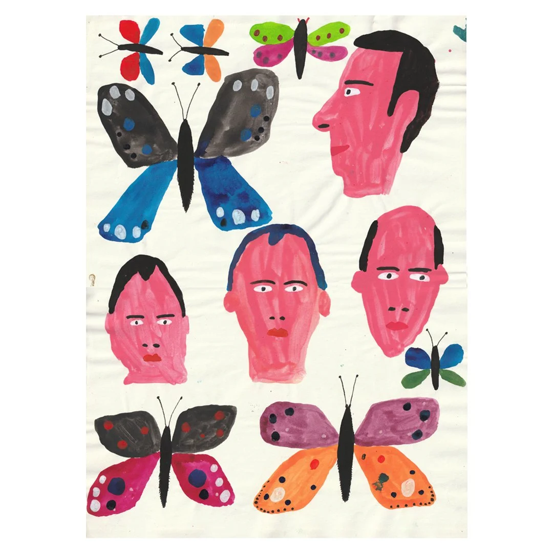 Heads and butterflies (Original)
