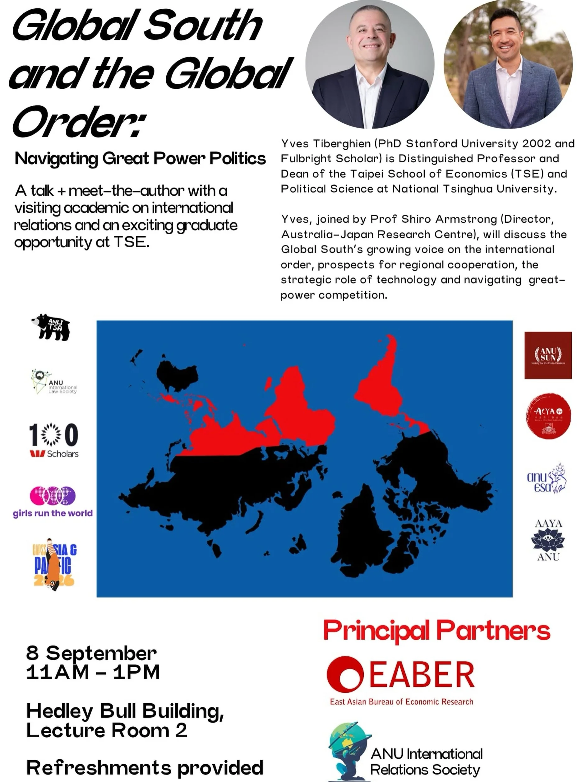 Distinguished Professor and Dean of Taipei School of Economics, Yves Tiberghien, is visiting Canberra to discuss China&rsquo;s rise, AI governance in Asia, global economic shifts and more! He will also present a fantastic graduate TSE opportunity to 
