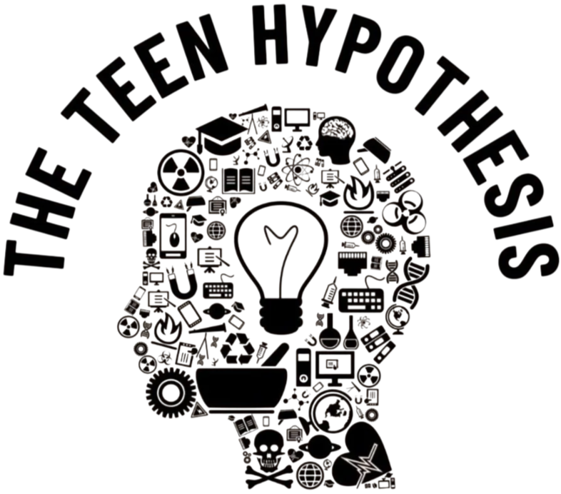 Silhouette of a human head filled with various electronic components and devices, with a light bulb icon inside the head.