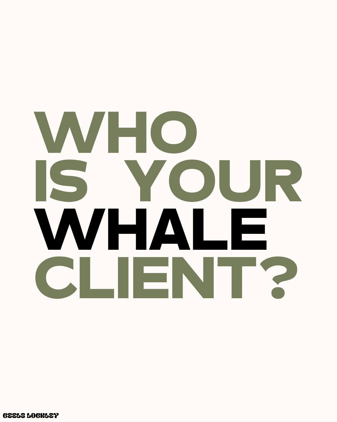Your co-dependent whale client is likely one of the first ever clients who helped your business get off the ground. 🐳⁠
⁠
We call them a whale client because they make up the largest chunk of your income. ⁠
⁠
Essentially, you&rsquo;re in a codependen