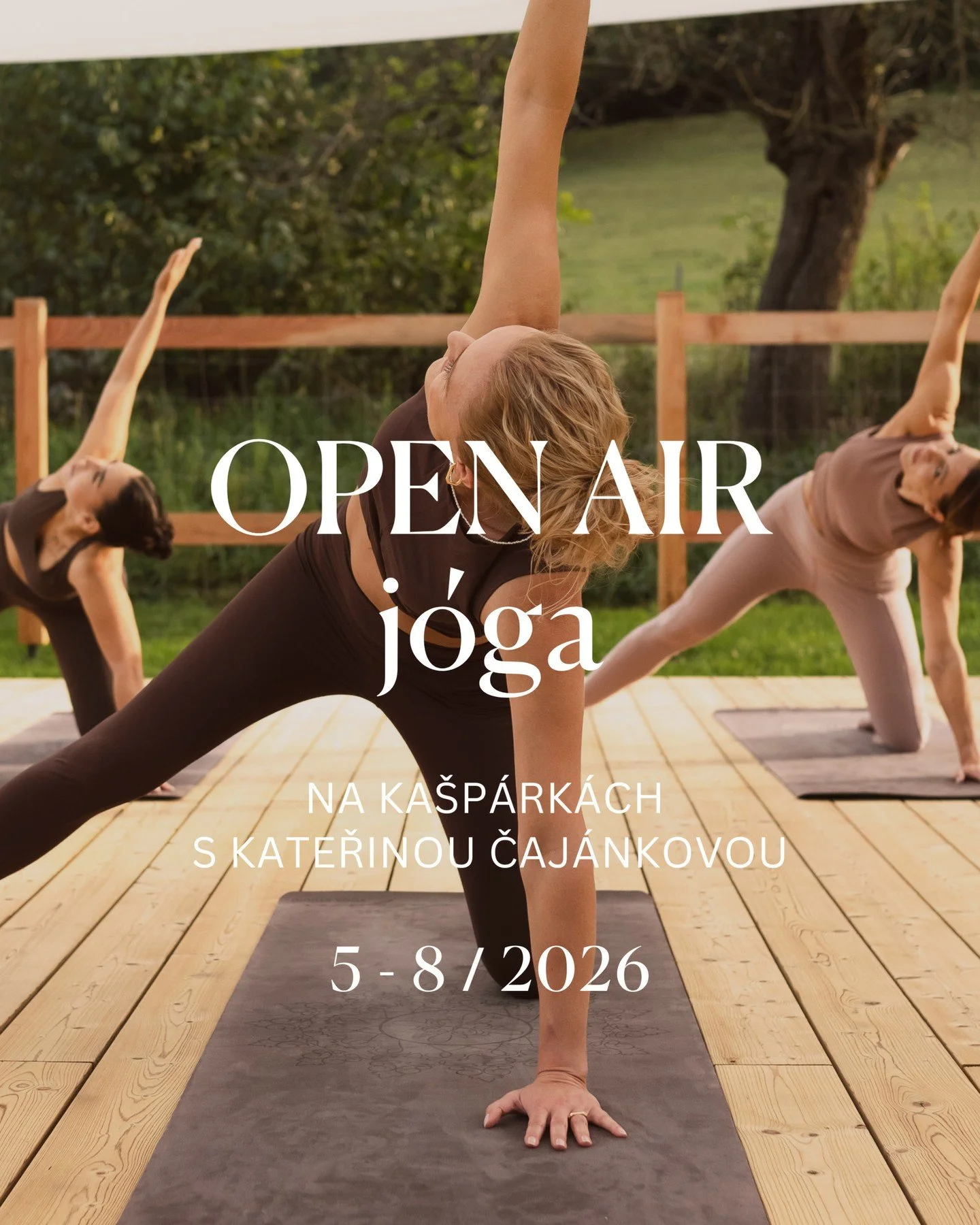 OPEN AIR J&Oacute;GA - Zač&iacute;n&aacute;me už tento čtvrtek! 🧘&zwj;♀️ ⁠
⁠
Předpověď hl&aacute;s&iacute; kr&aacute;sn&eacute; počas&iacute; a to znamen&aacute; jedin&eacute;&hellip; startujeme na&scaron;e otevřen&eacute; venkovn&iacute; lekce pod 