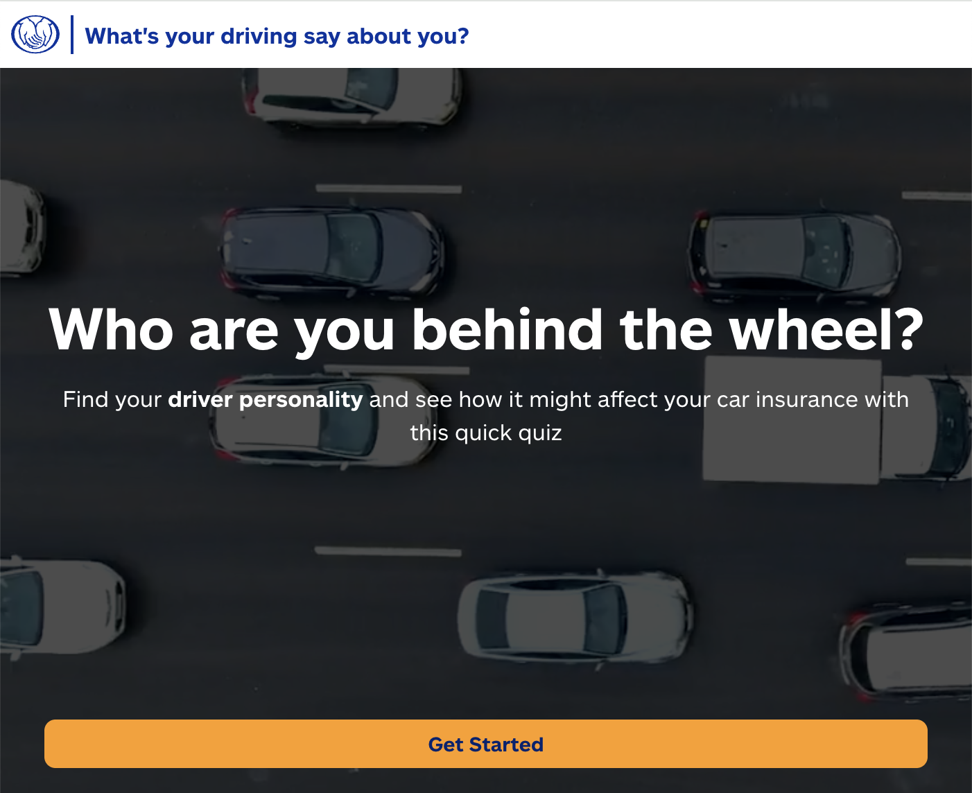 Image of cars moving asking "who are you behind the wheel?"