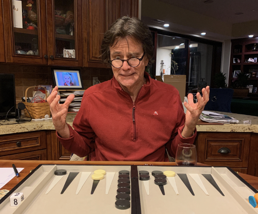 Photo related to a game of backgammon