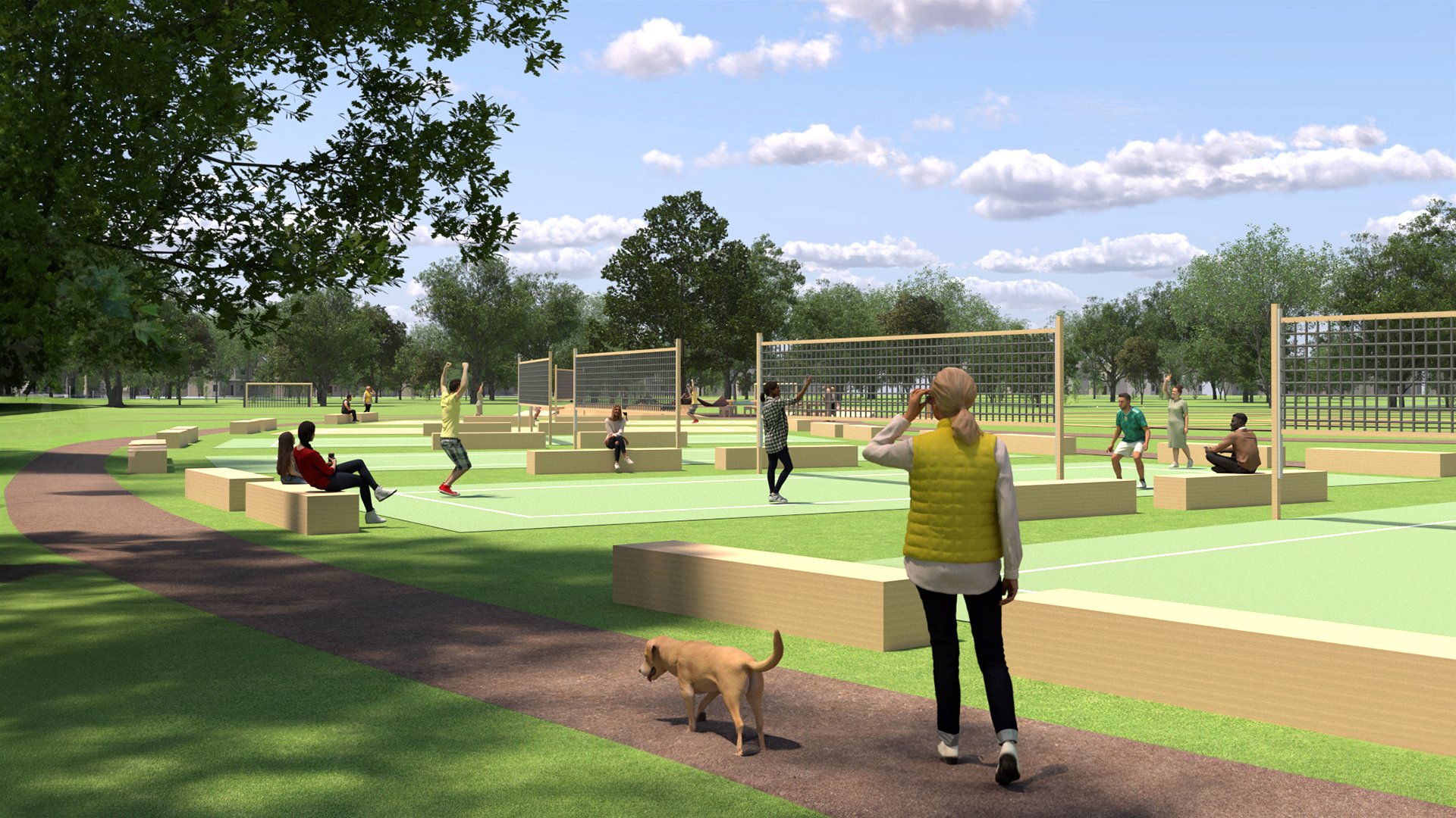 Infographic explaining golf with a playful twist, featuring a map of a property with numbered game areas, a scorecard for a friendly game, and cartoon characters with golf equipment demonstrating the concept of inclusive and multiplayer golf through fun visual metaphors.