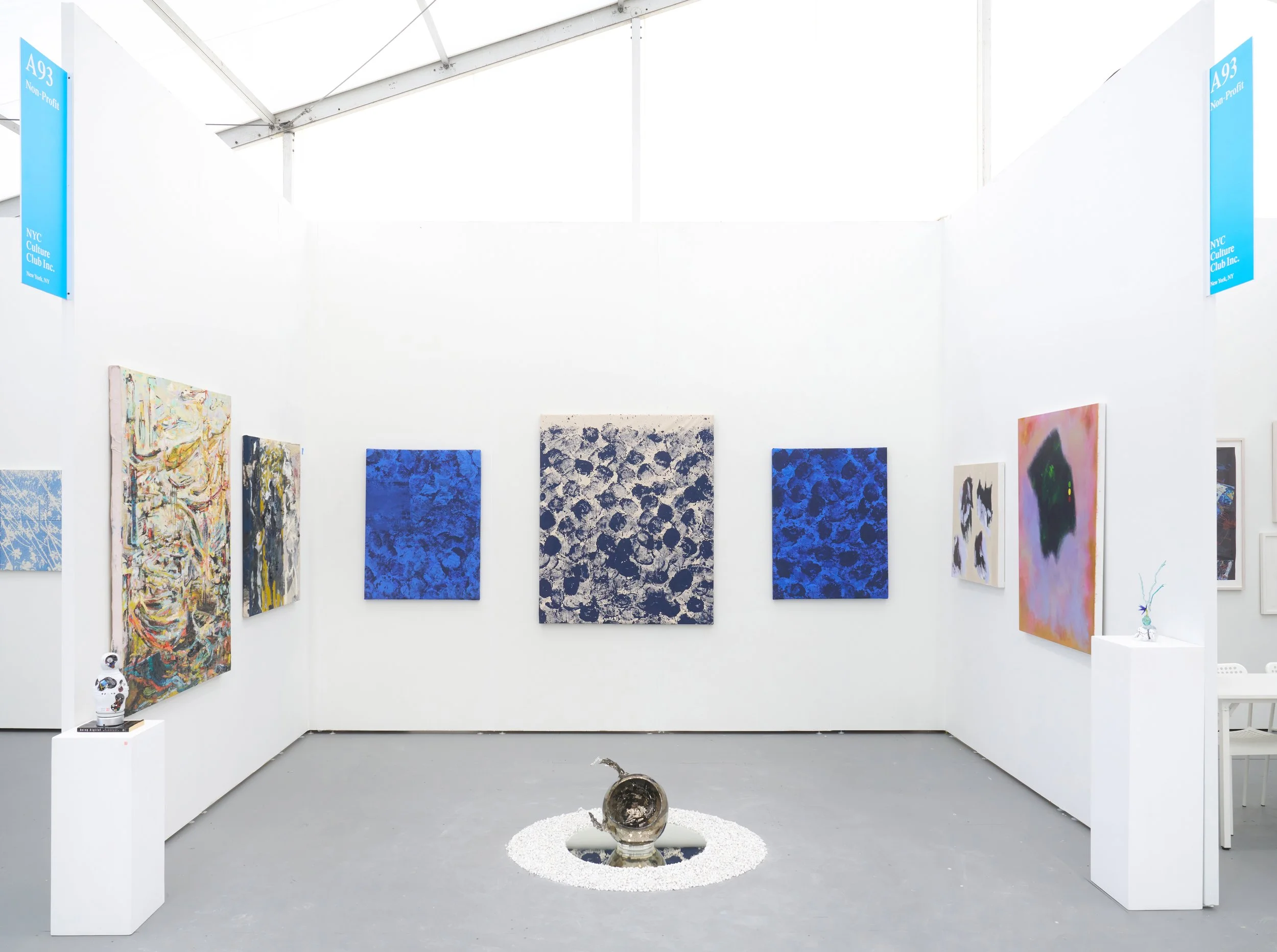  Install of  After the Hunt , 2025 and  West Street,  2025 (far right wall). 