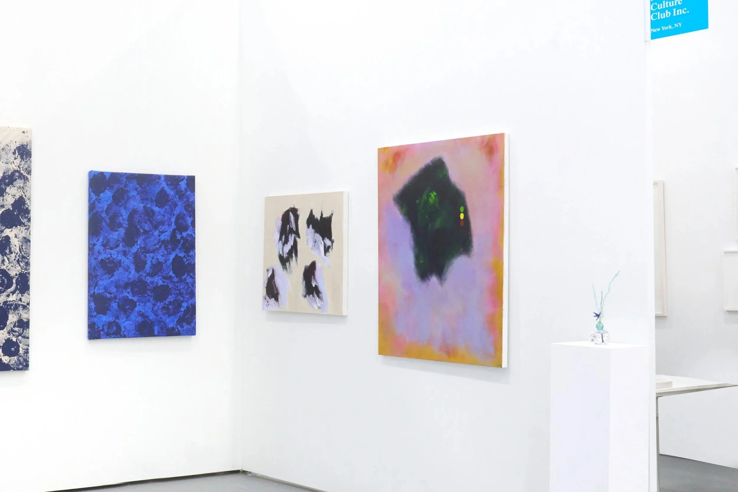  Install of  After the Hunt , 2025 and  West Street,  2025 (center, right wall). 