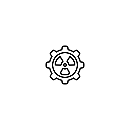 Icon of a gear with a radioactive symbol in the center.