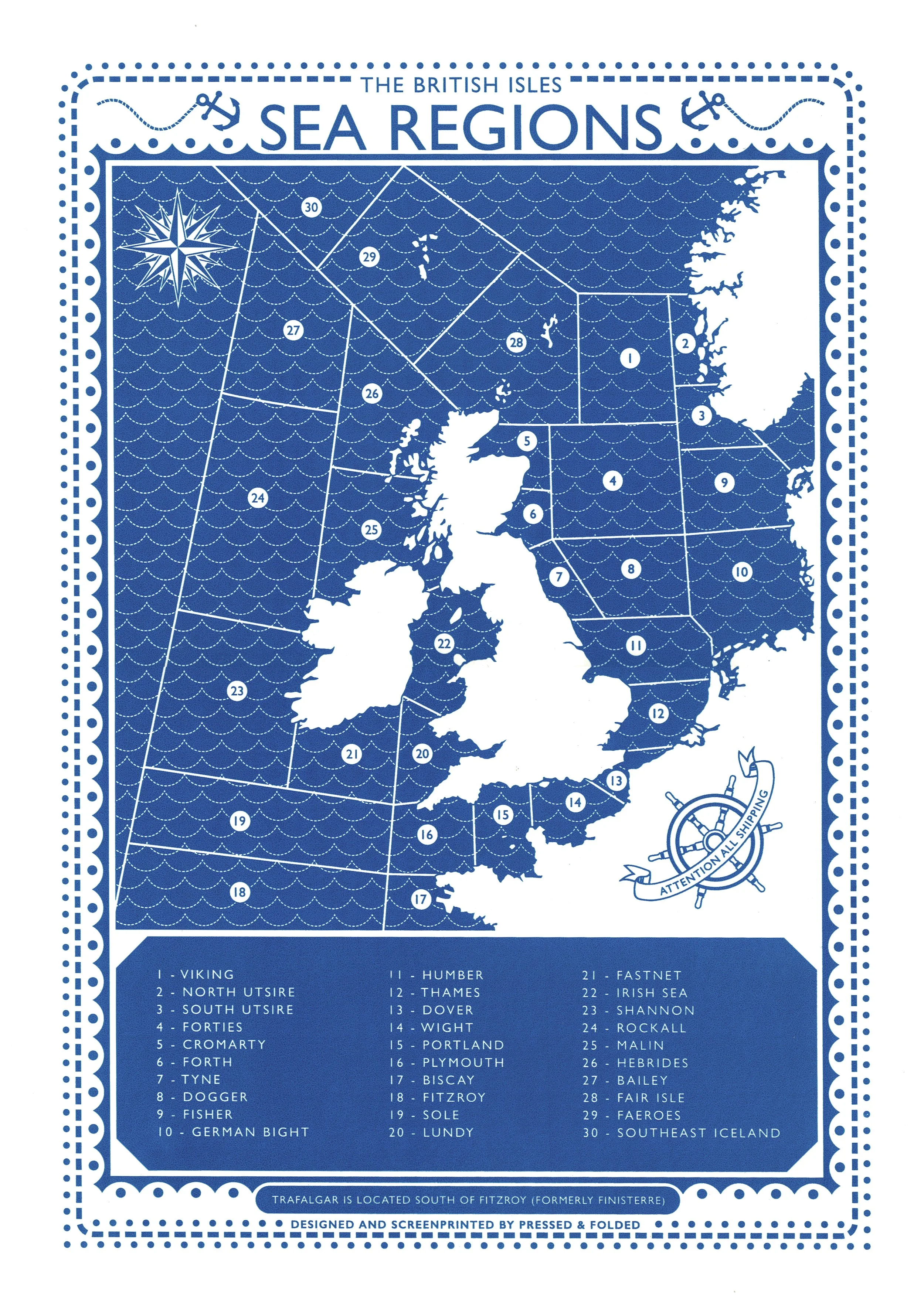 Viking The British Isles Sea Regions Screenprint Designed And Viking the british isles sea regions screenprint designed and