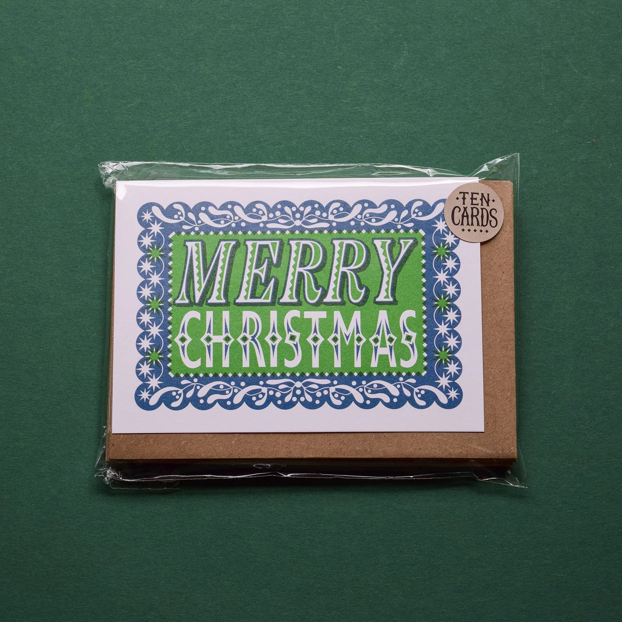'Merry Christmas' Pack Christmas Cards  (10 Cards)