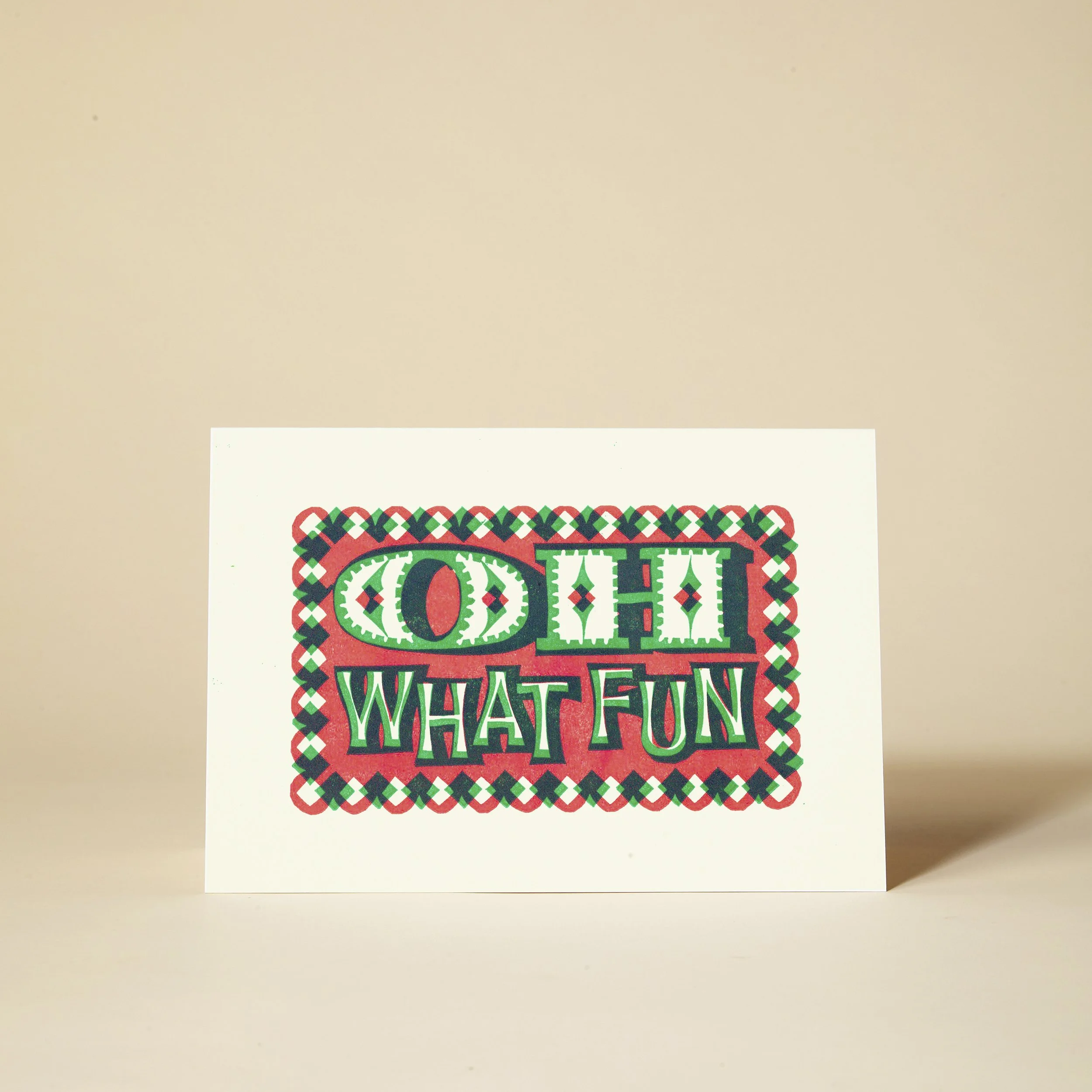 Oh What Fun Letterpress Christmas Card