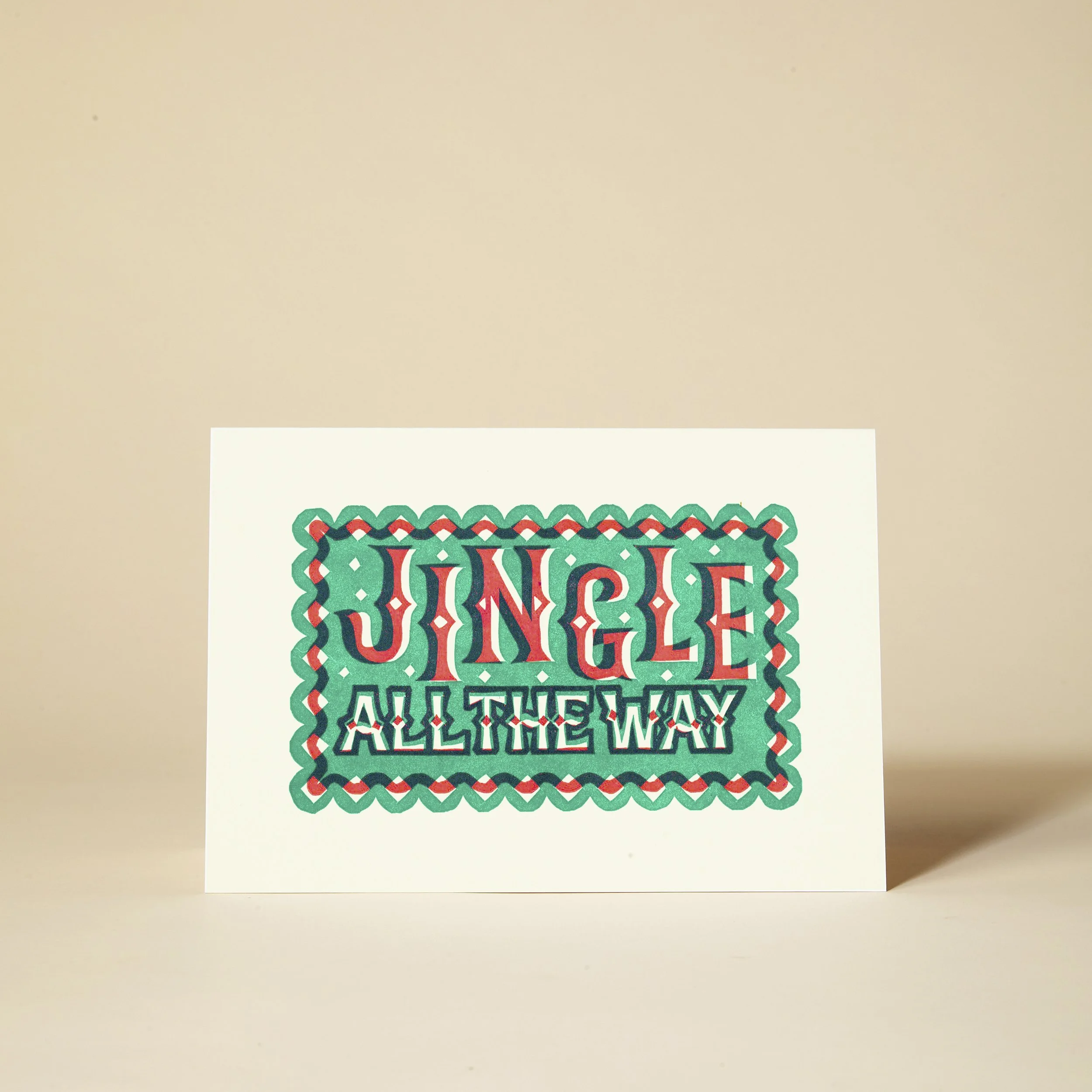 Jingle All The Way Letterpress Christmas Card