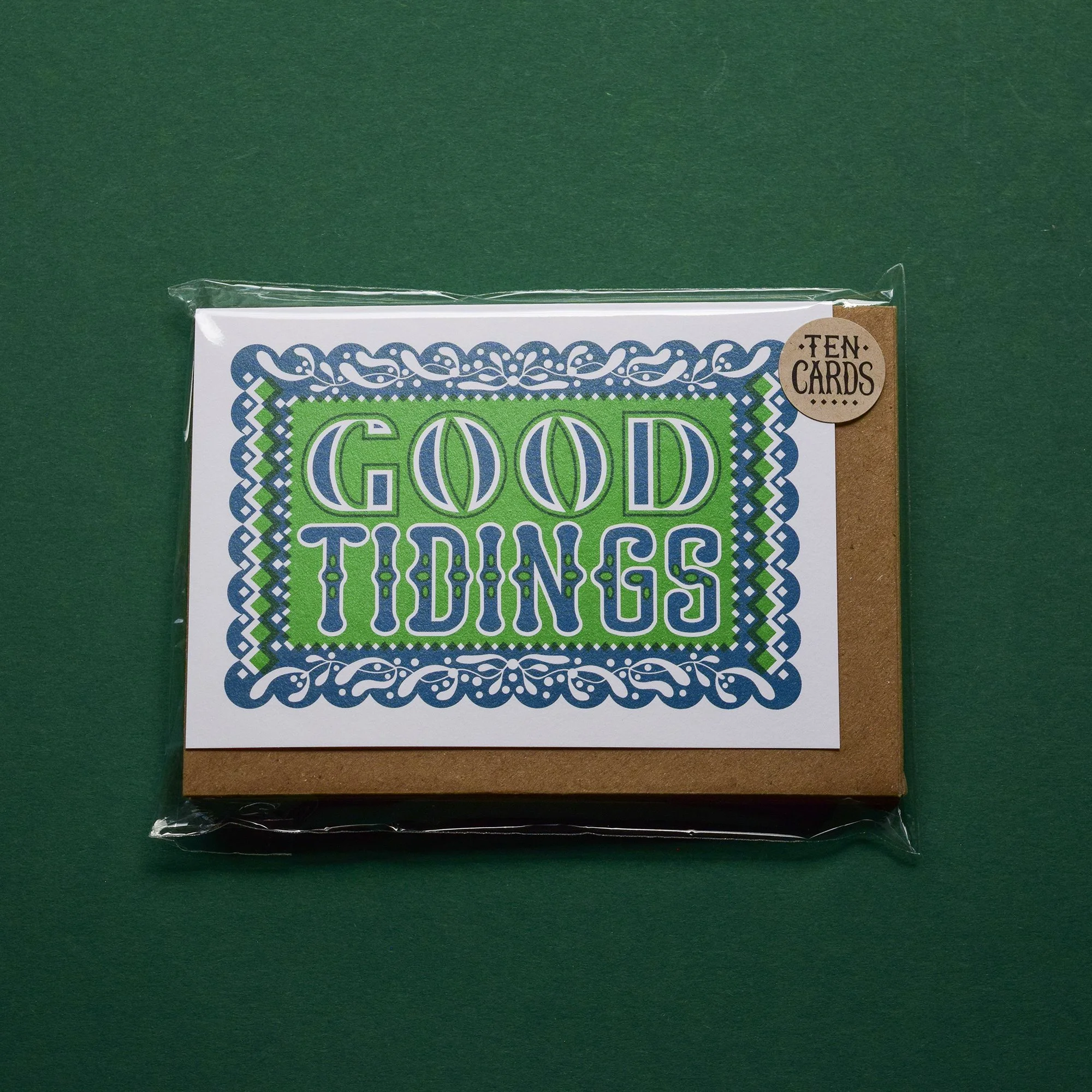 'Good Tidings' Pack Christmas Cards (10 Cards)