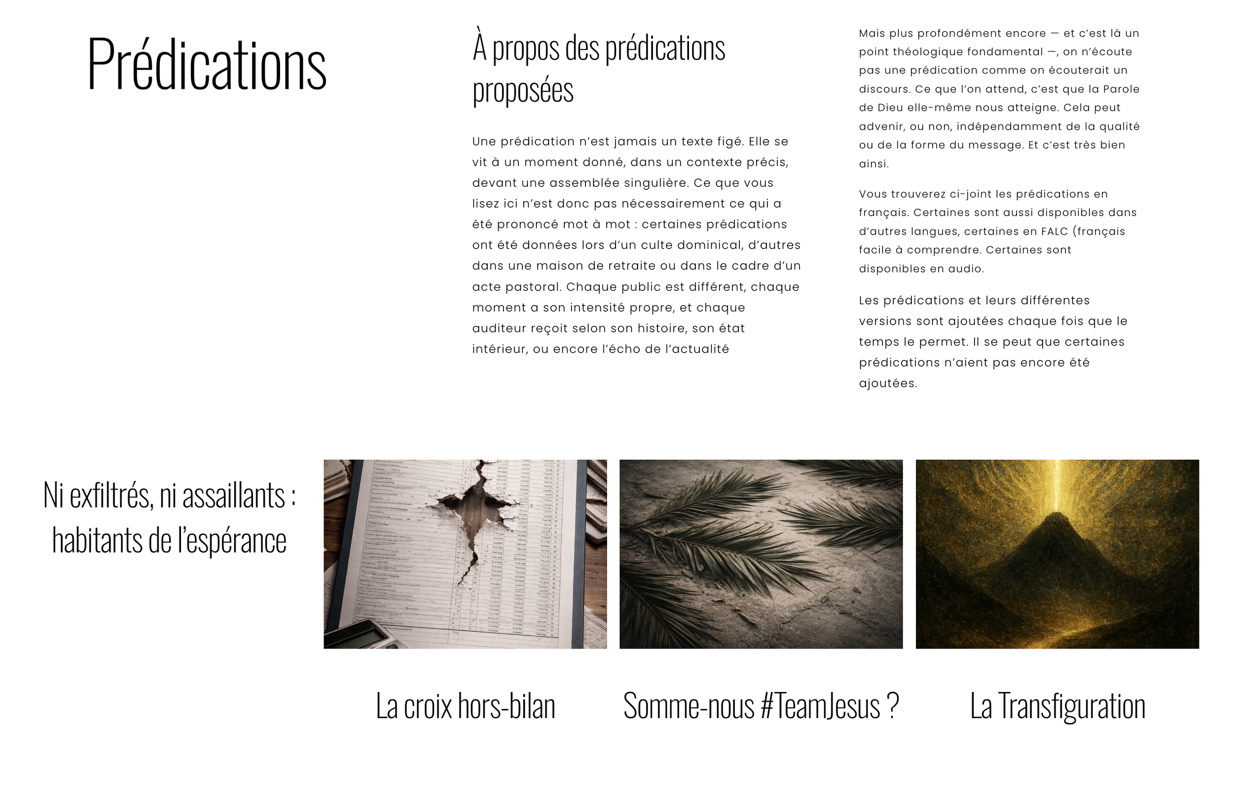 Prédications en paroisse