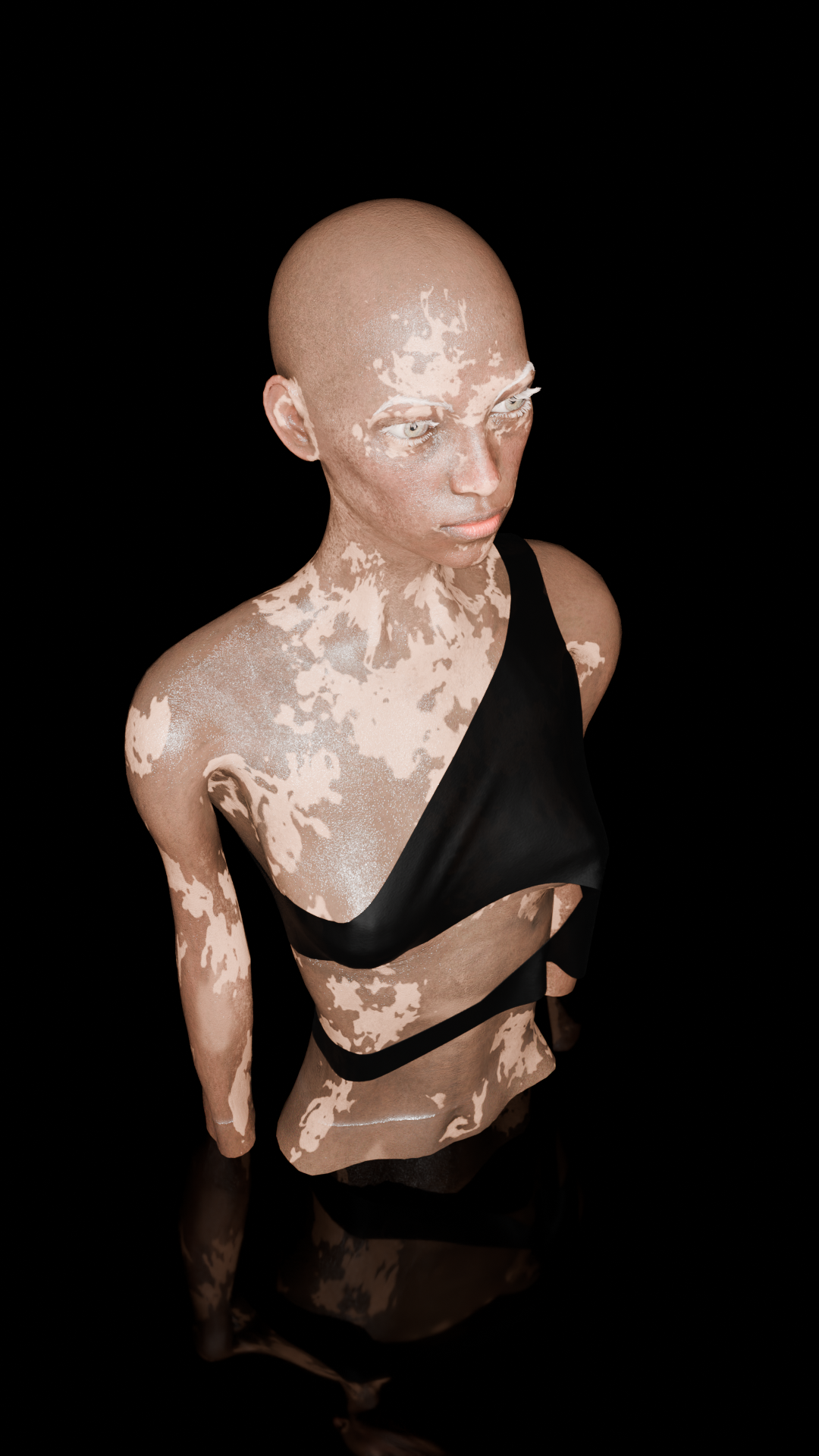 Black mesh handbag with chain strap and border detail.