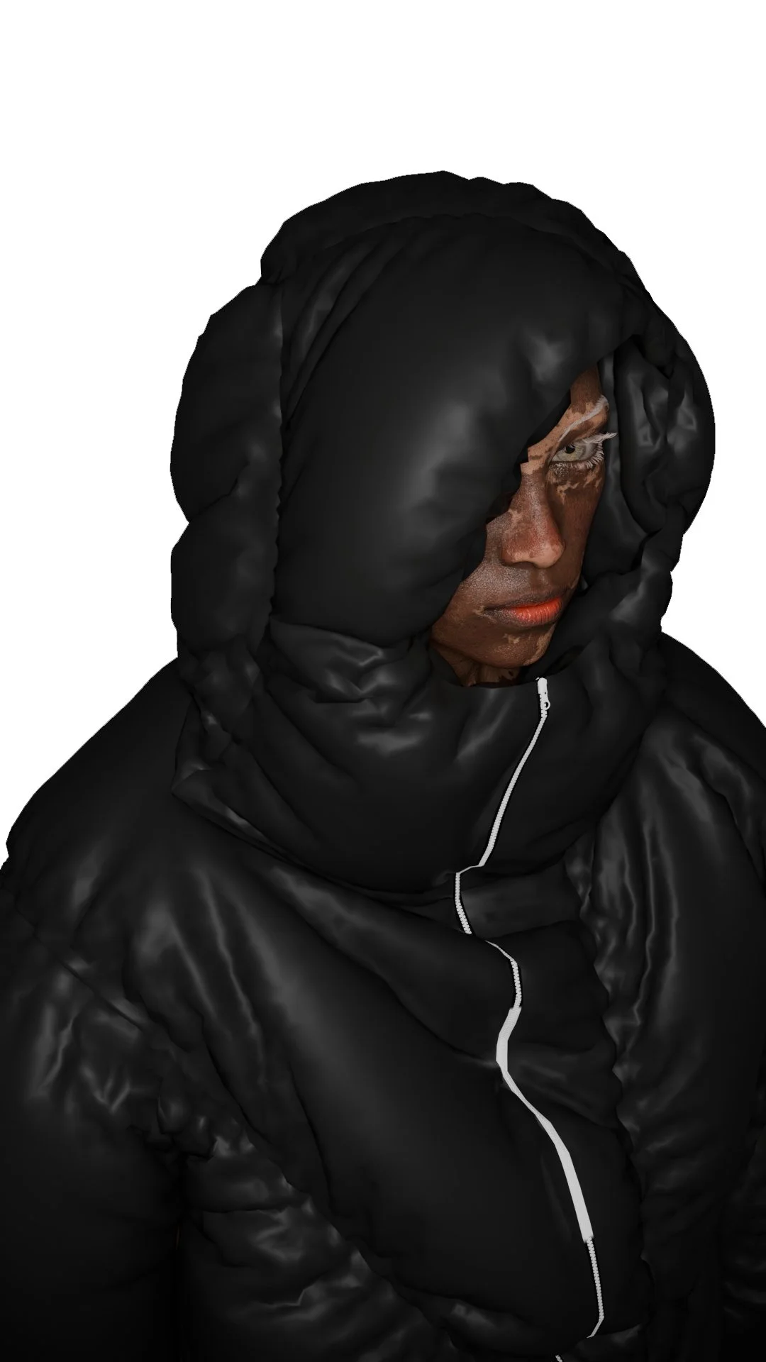 A black, woven, netted tote bag with a smaller matching pouch inside, hanging from a metal hook.