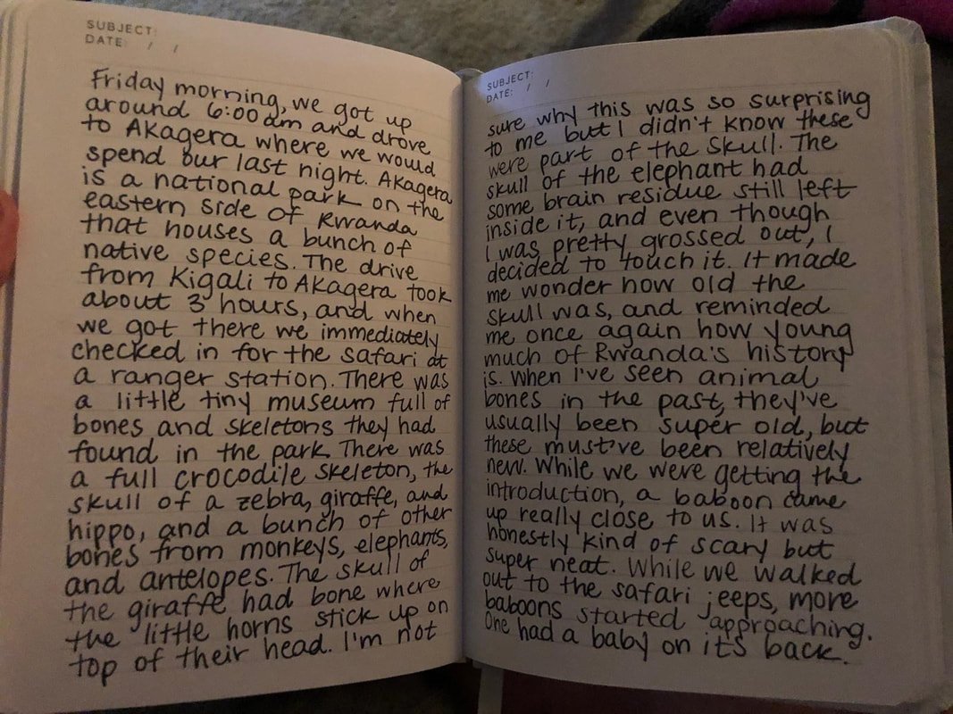  A photo of a journal entry 