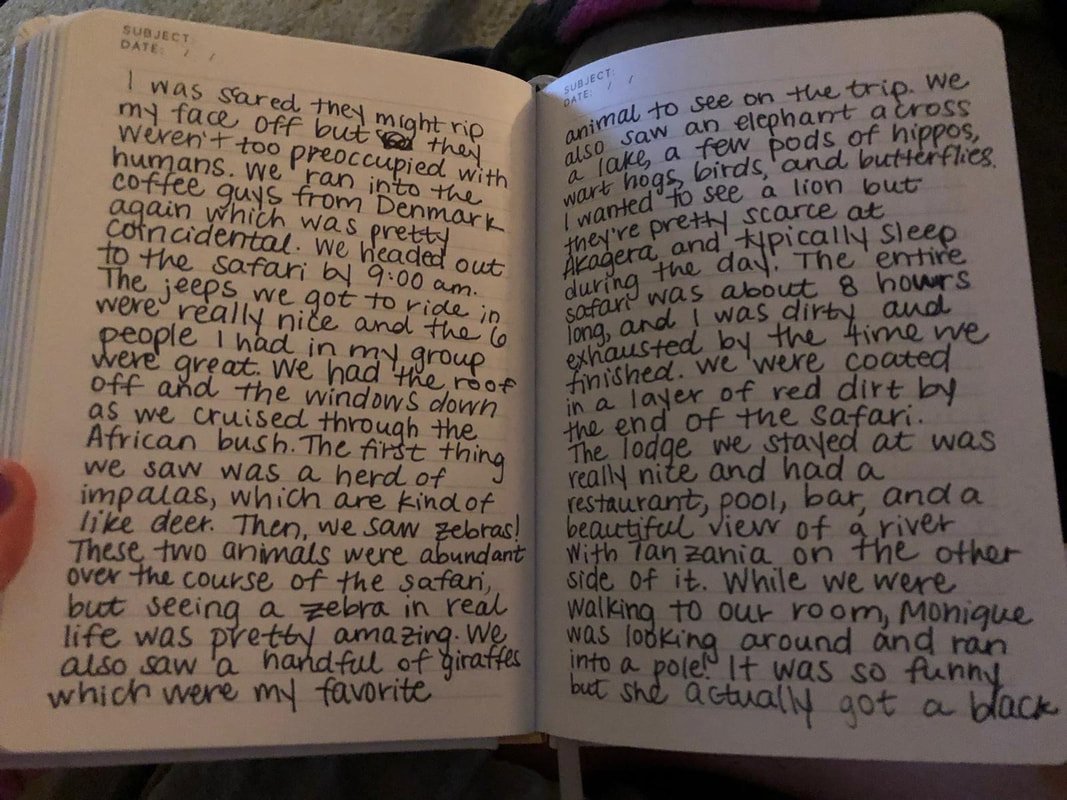  A photo of a journal entry 