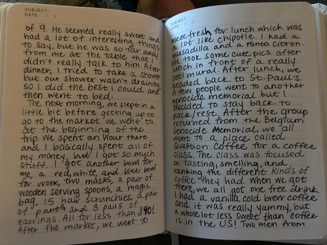  A photo of a journal entry 