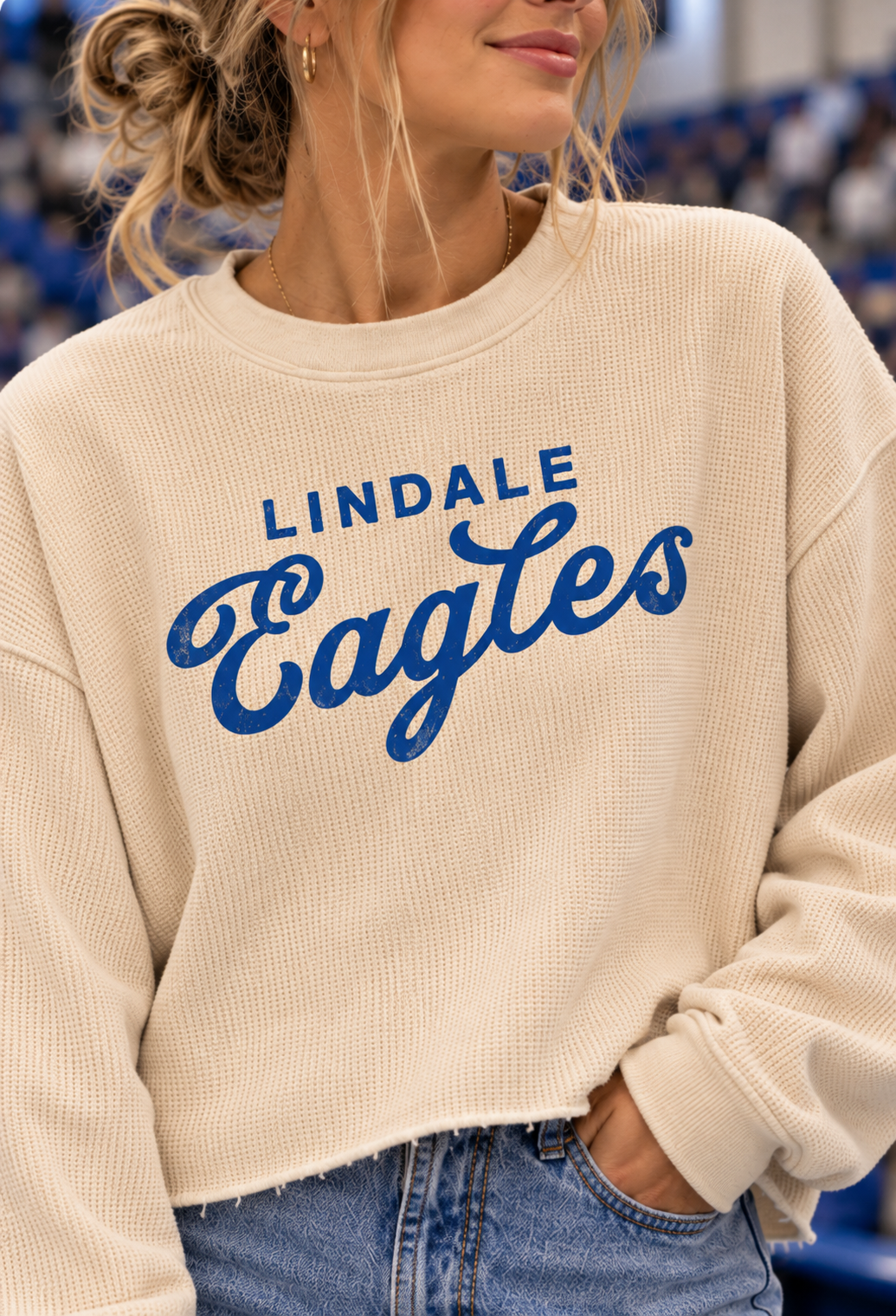 Lindale Eagles Boxy Waffle Tee