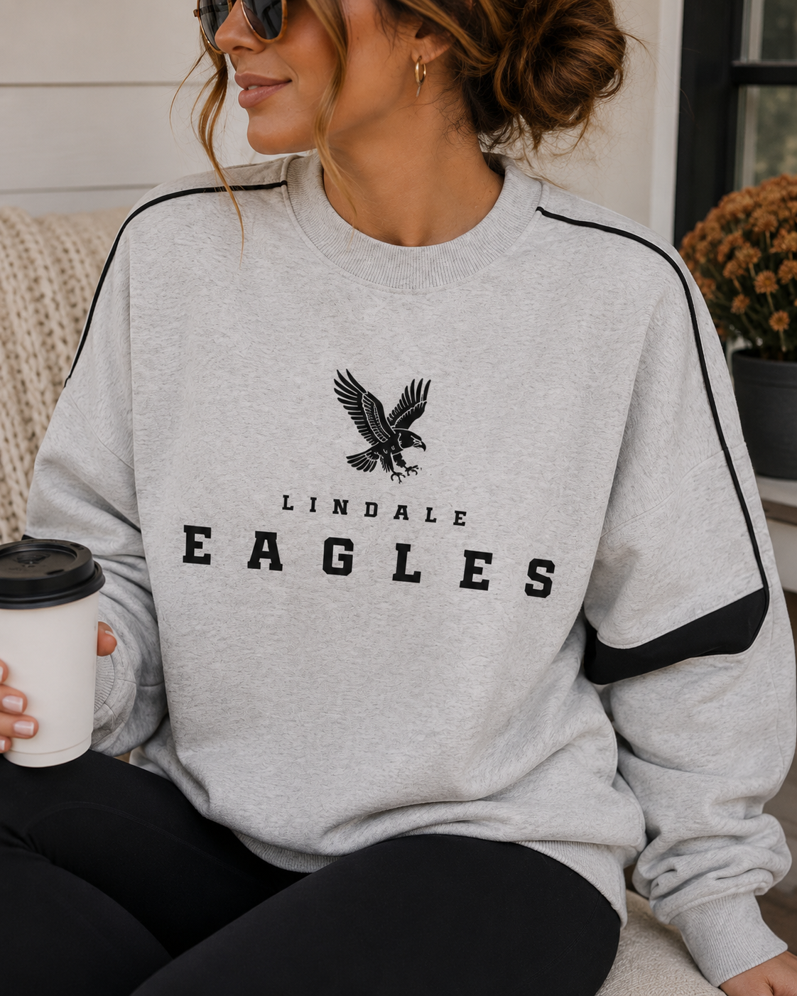 Lindale Eagles Taped Crewneck Sweatshirt