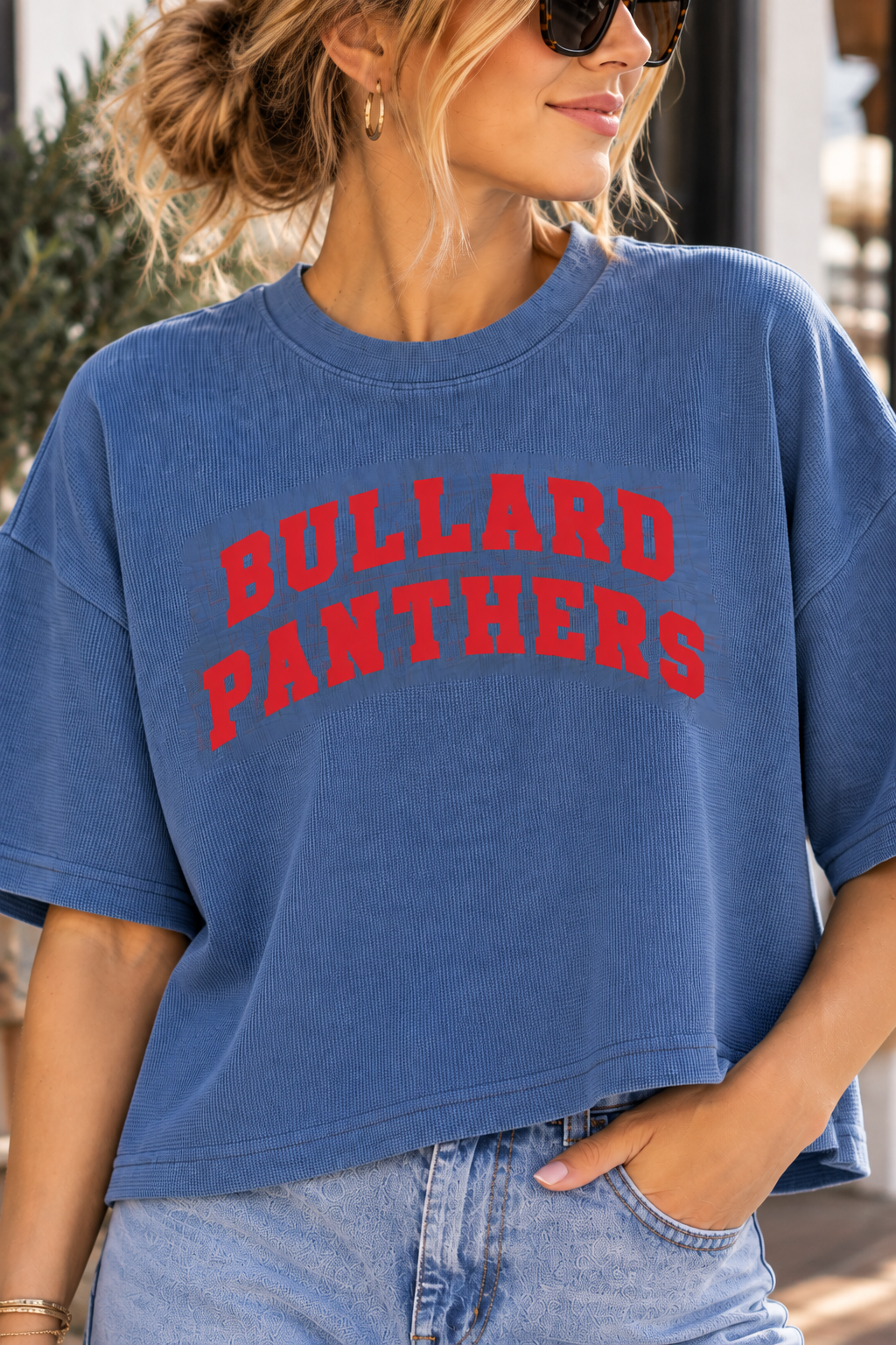 Bullard Panthers Waffle Boxy Tee