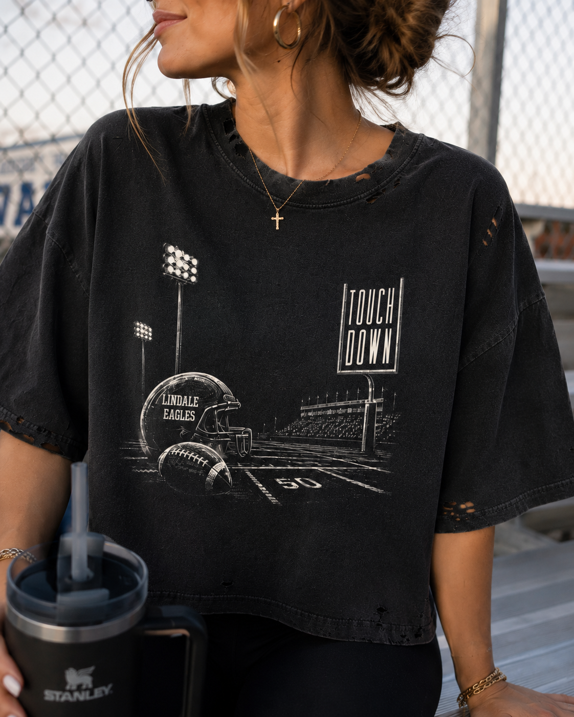 TOUCHDOWN Frayed Boxy Tee