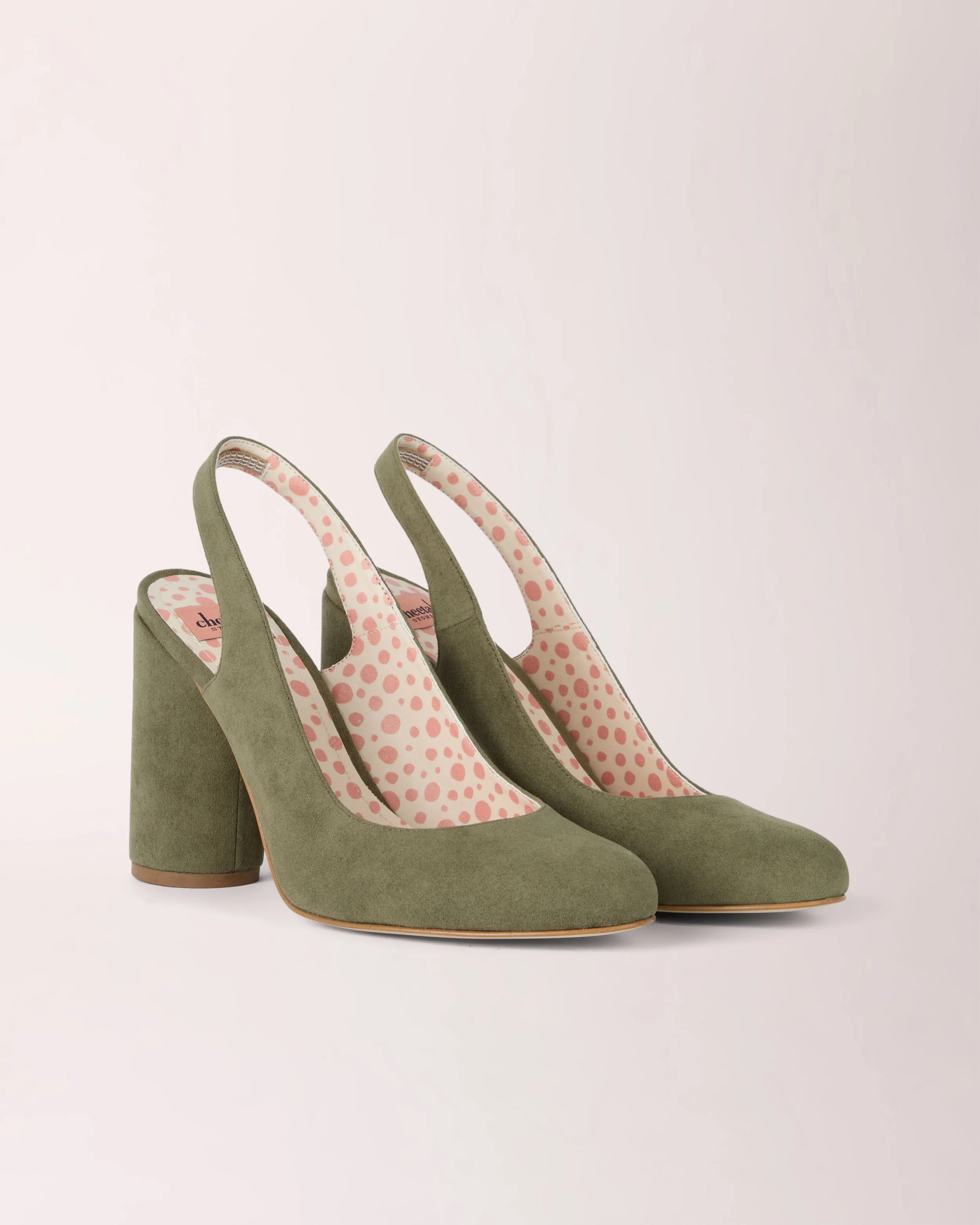 Sling-back Cheeletto | Suede | Lizard Green