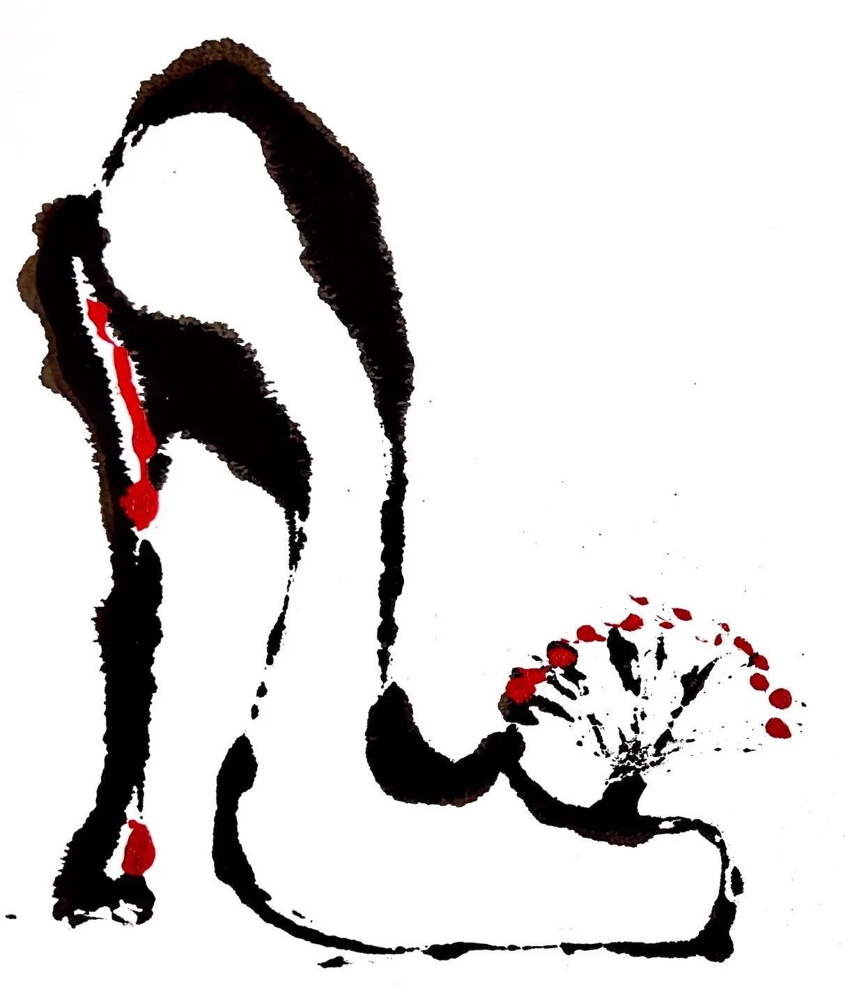 Mohawk Cheeletto design sketch by Mark Schwartz — luxury handcrafted heels by Cheetah Stories