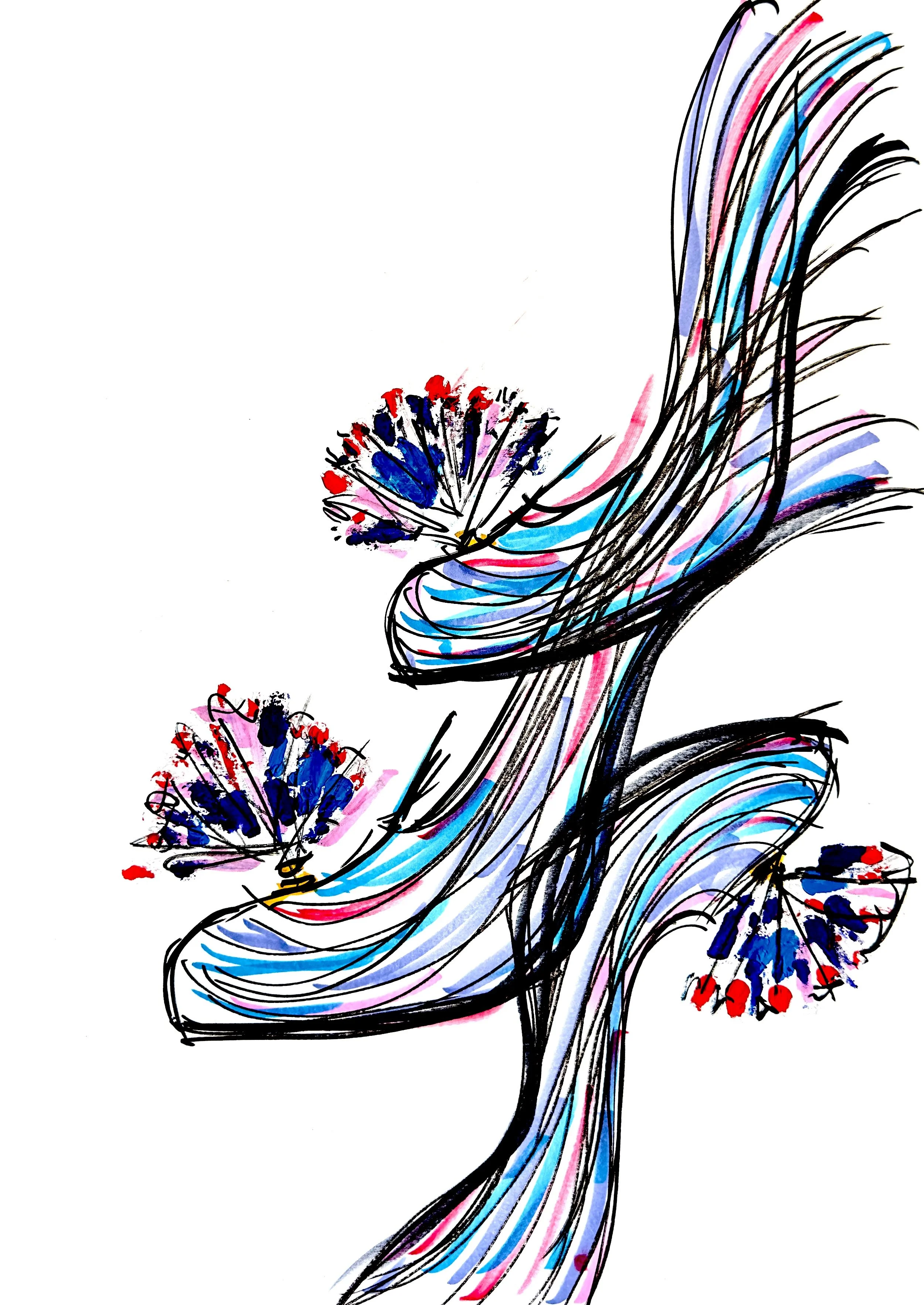 Mohawk Cheeletto design sketch by Mark Schwartz — luxury handcrafted heels by Cheetah Stories