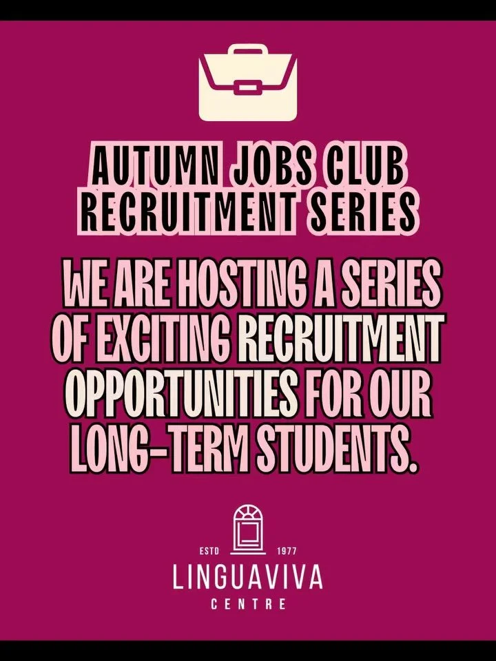 💼 Autumn Jobs Club Recruitment Series 🏥
This Autumn we are hosting a series of exciting recruitment opportunities for our long-term students.
✅ Tuesday 7th October 
Early Childhood education recruitment session: Once Upon a Time Nursery and Montess