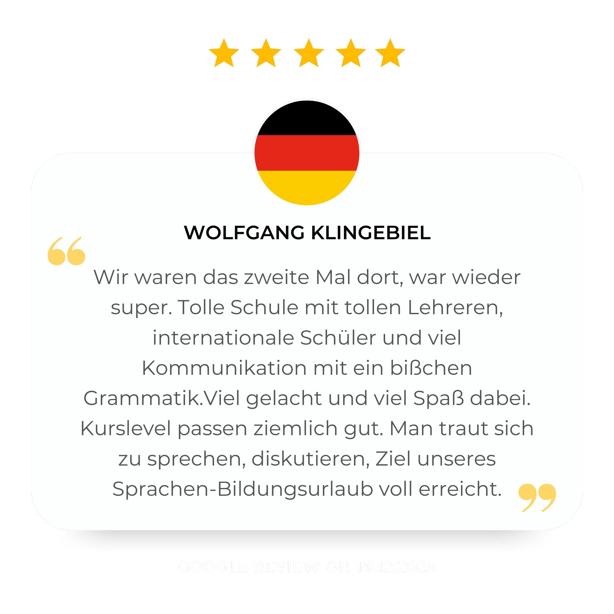 Bildungsurlaub google review of The Linguaviva centre