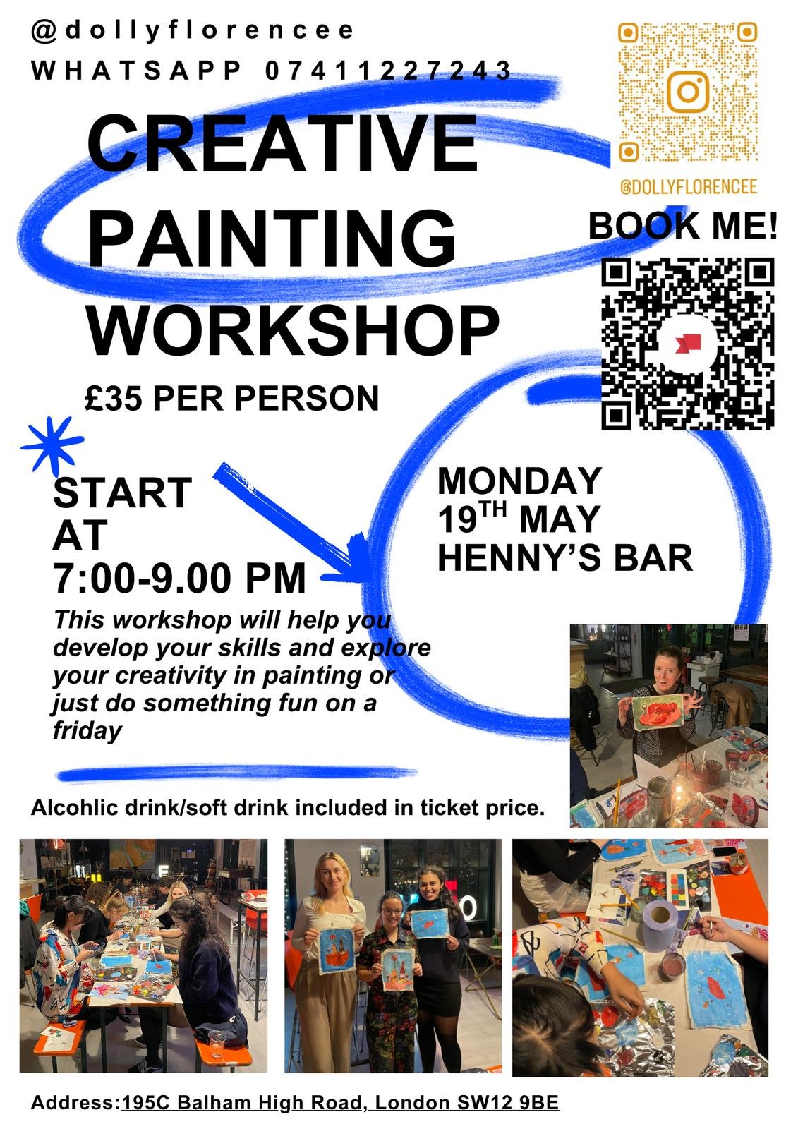 Painting workshop at henny's with Holly Florence