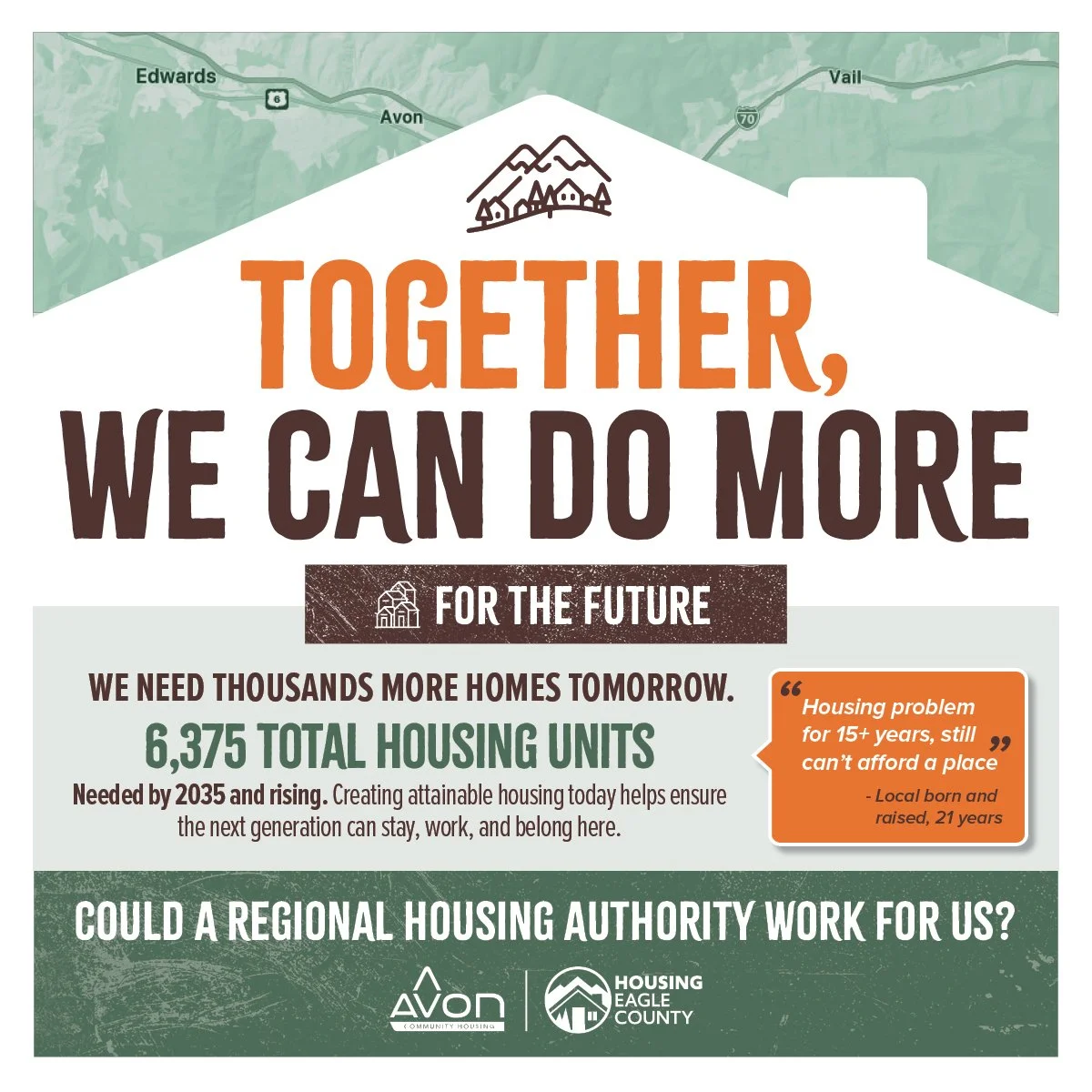 We need 6,375 homes by 2035 so folks can put down roots here instead of leaving. 🏔️✨

We are exploring ways to make housing easier to create, preserve, and access across the valley.

👇 Take the 5-minute survey (link in our bio) or visit:
EagleRiver