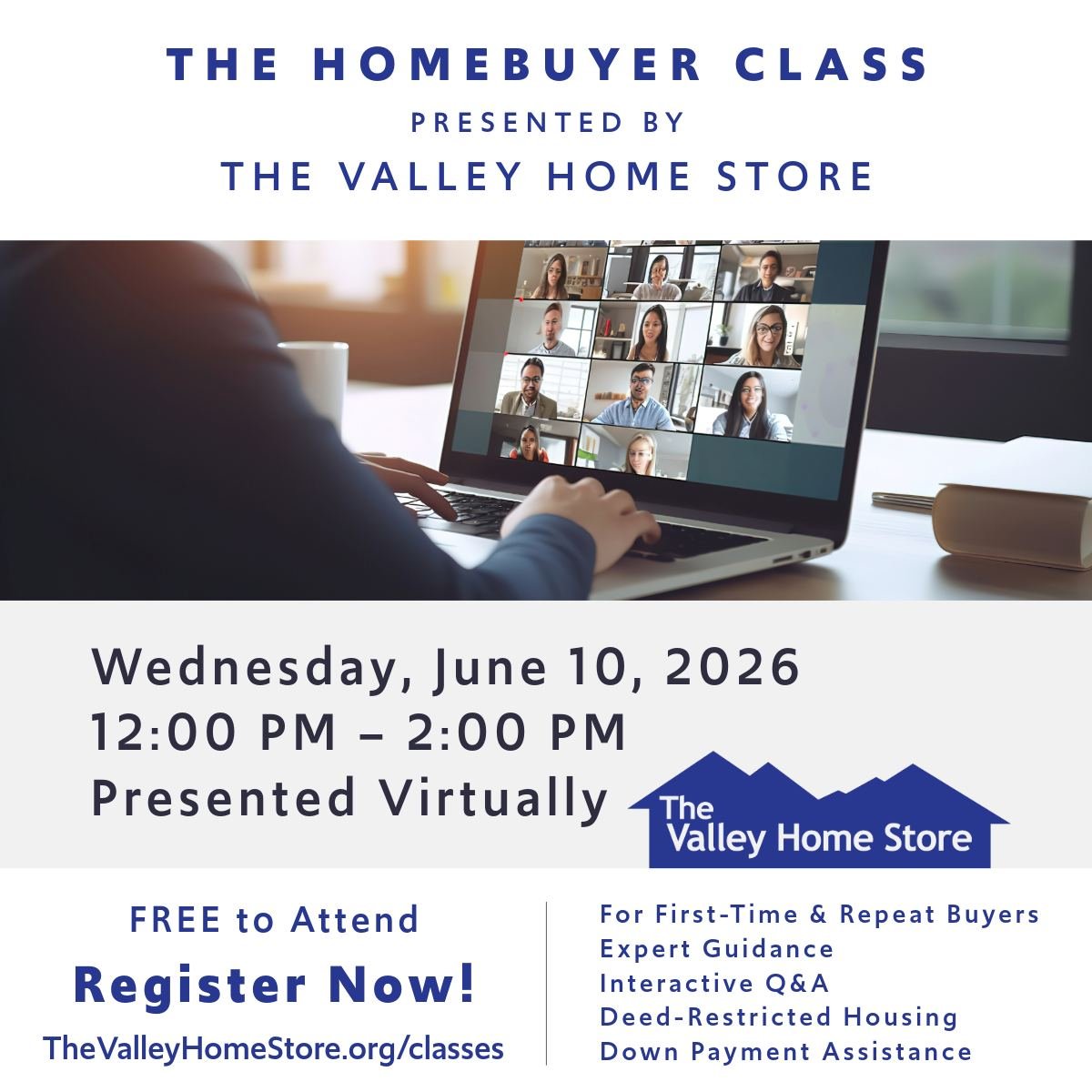 Stop guessing and start planning with confidence! 🏠✨

Join Vesna Leon (The Valley Home Store) and special guest Steve Zoller (Guild Mortgage) for a fresh, informative, and FREE Online Homebuyer Class! Whether you&rsquo;re a first-time buyer or ready