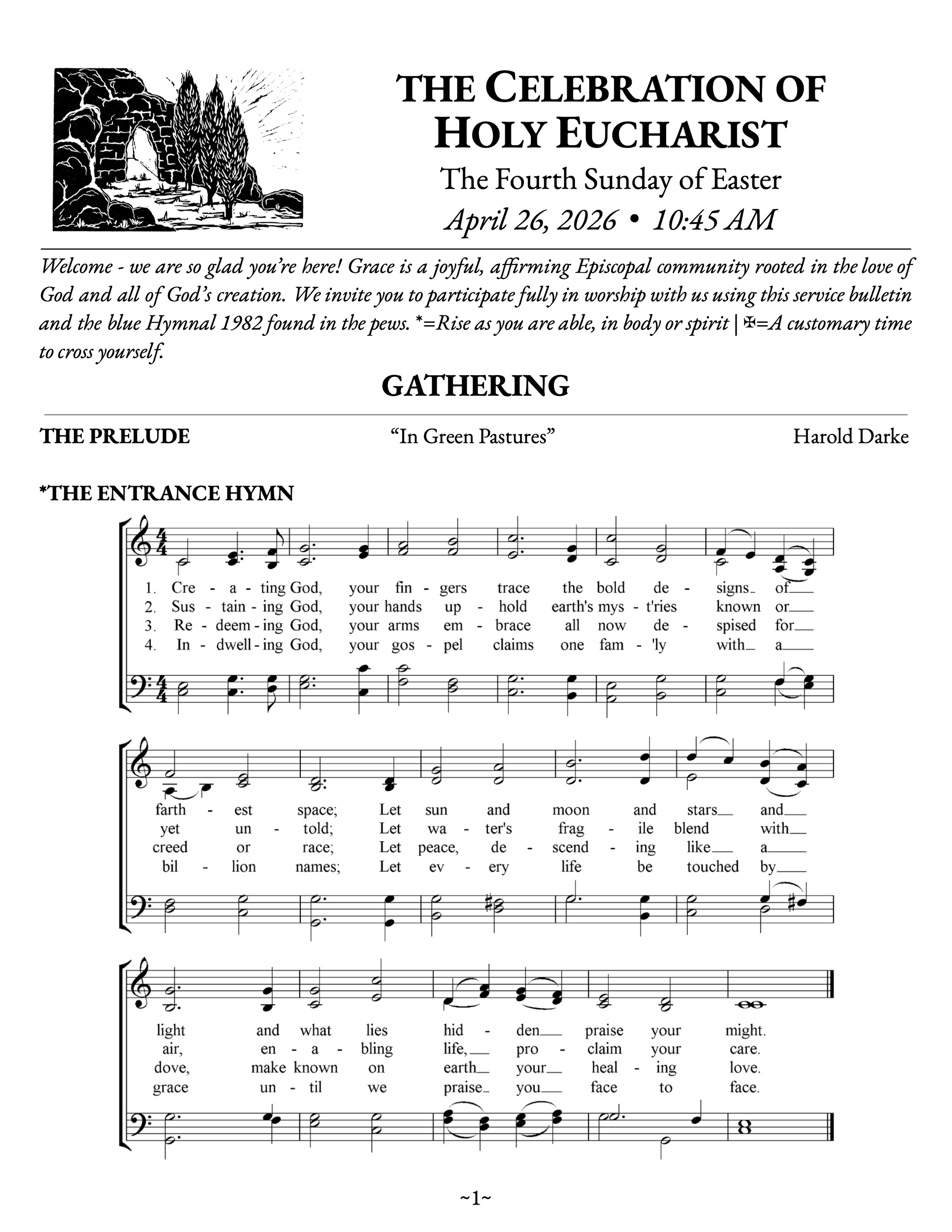 The Fourth Sunday of Easter • April 26, 2026 • 10:45 AM