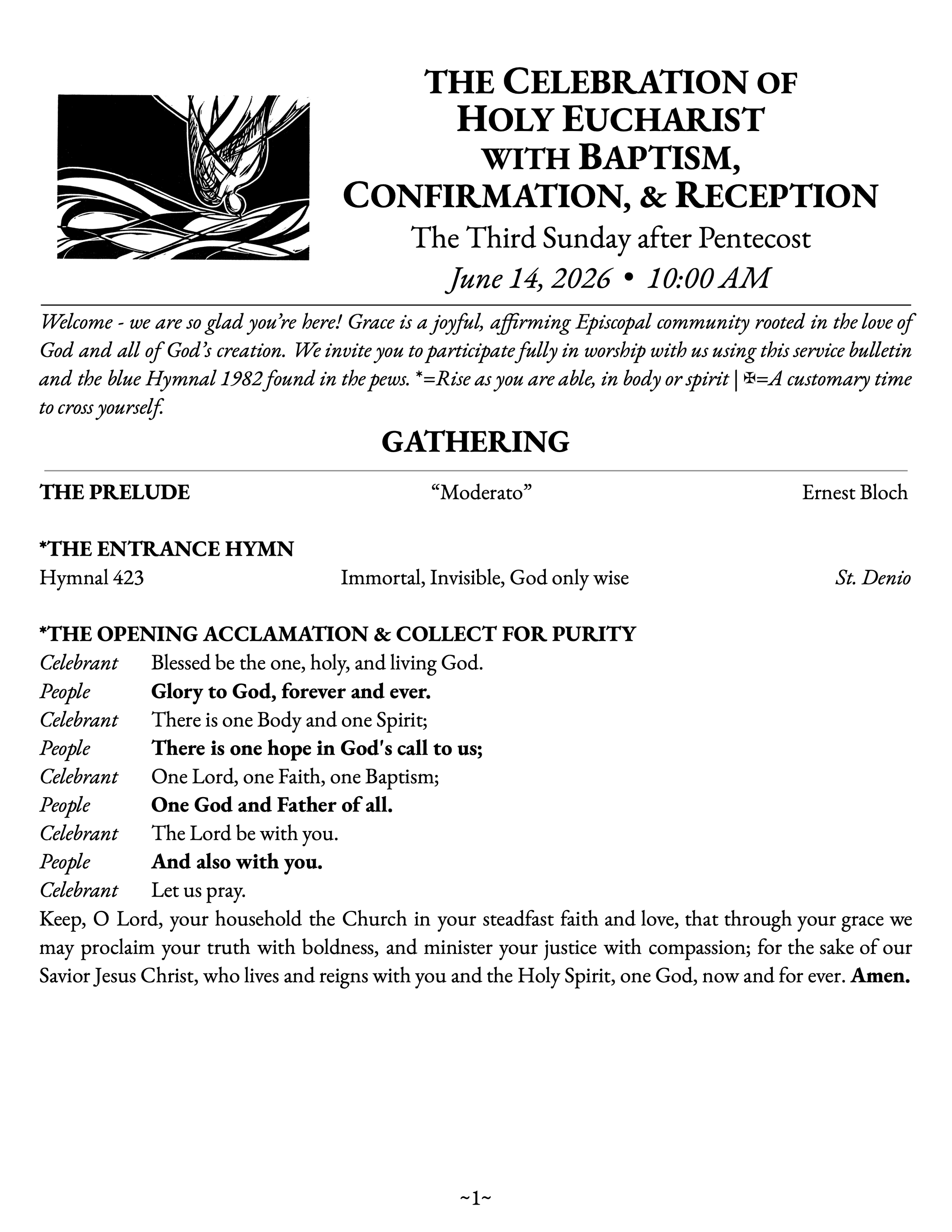 The Third Sunday after Pentecost • June 14, 2026 • 10:00 AM
