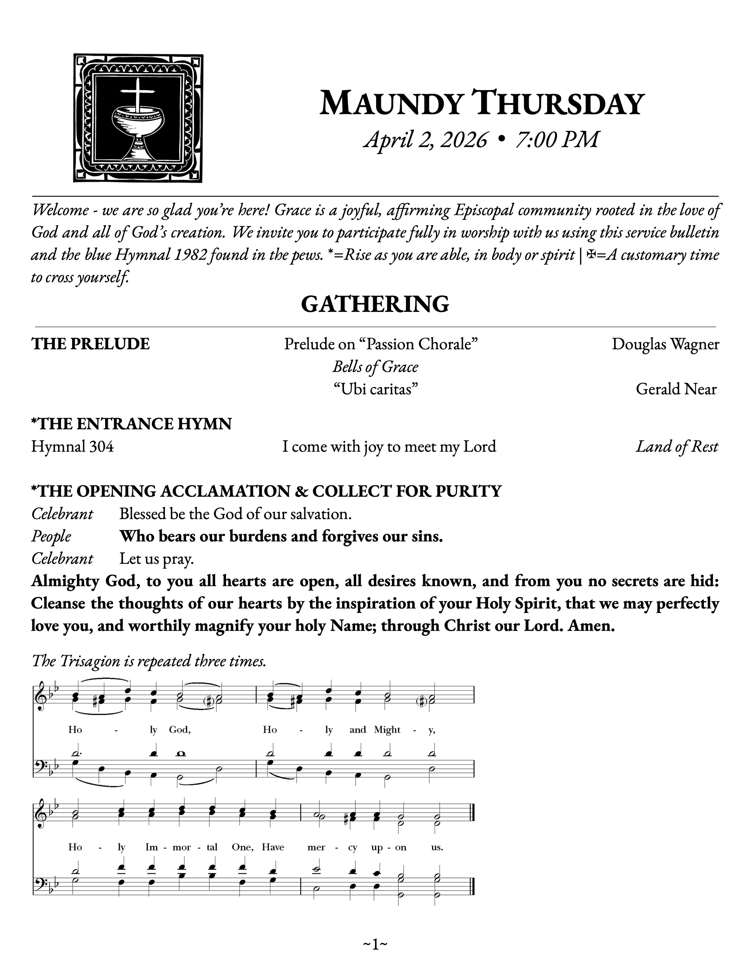 Maundy Thursday | April 2, 2026 | 7:00 PM