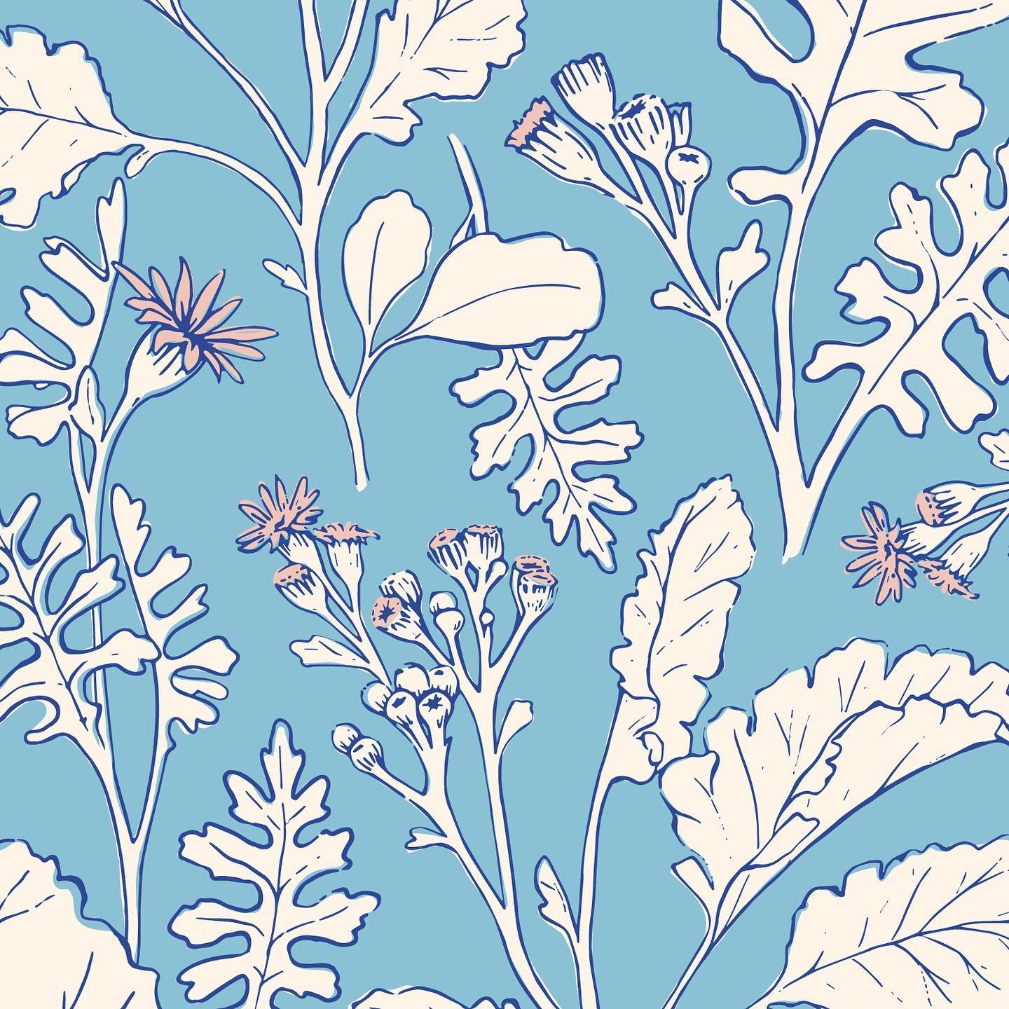 📣 NEW fabric and wallpaper options just added to my Spoonflower shop! Link in bio!  More color options being added soon! Search Dusty Miller for this pattern shown.