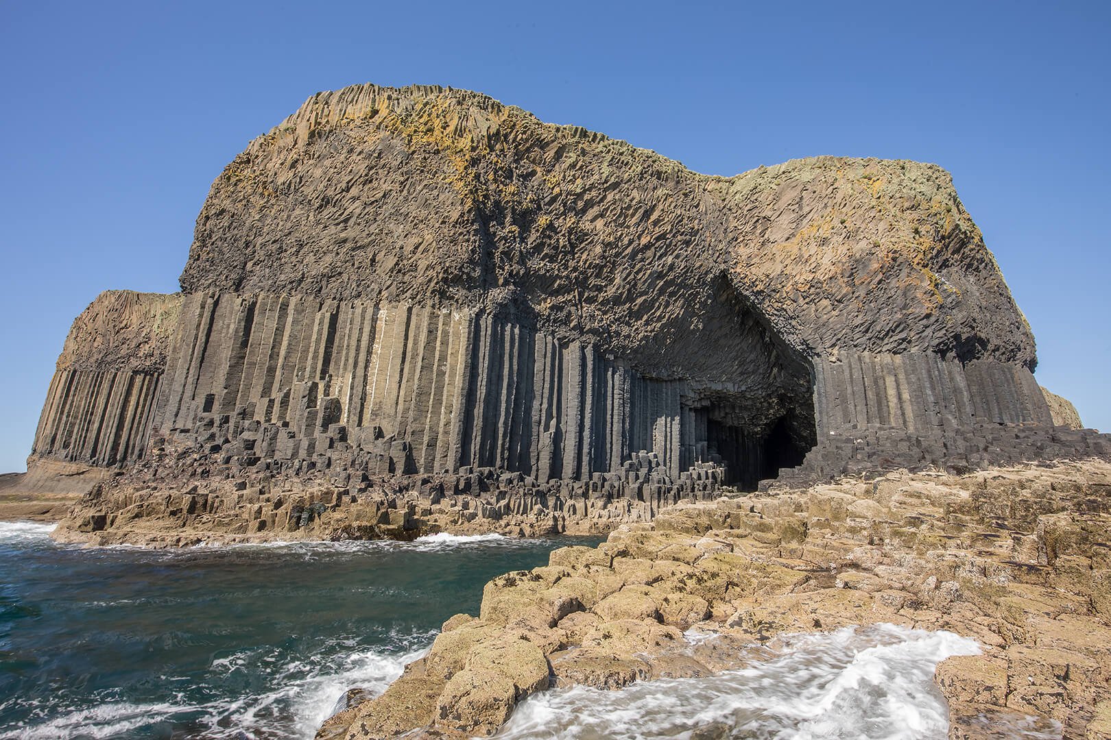 Staffa and Fingal's Cave photographed on Natural World Photography Otters and Eagles wildlife photography tour to Mull