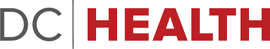 DC Health logo with gray and red text on a white background.