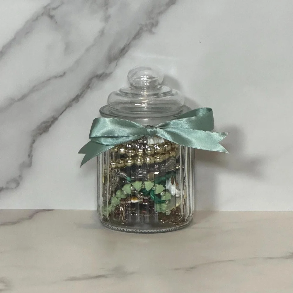 Vintage Jewelry Mason Jar Jewelry Small Mystery Jewelry Jar