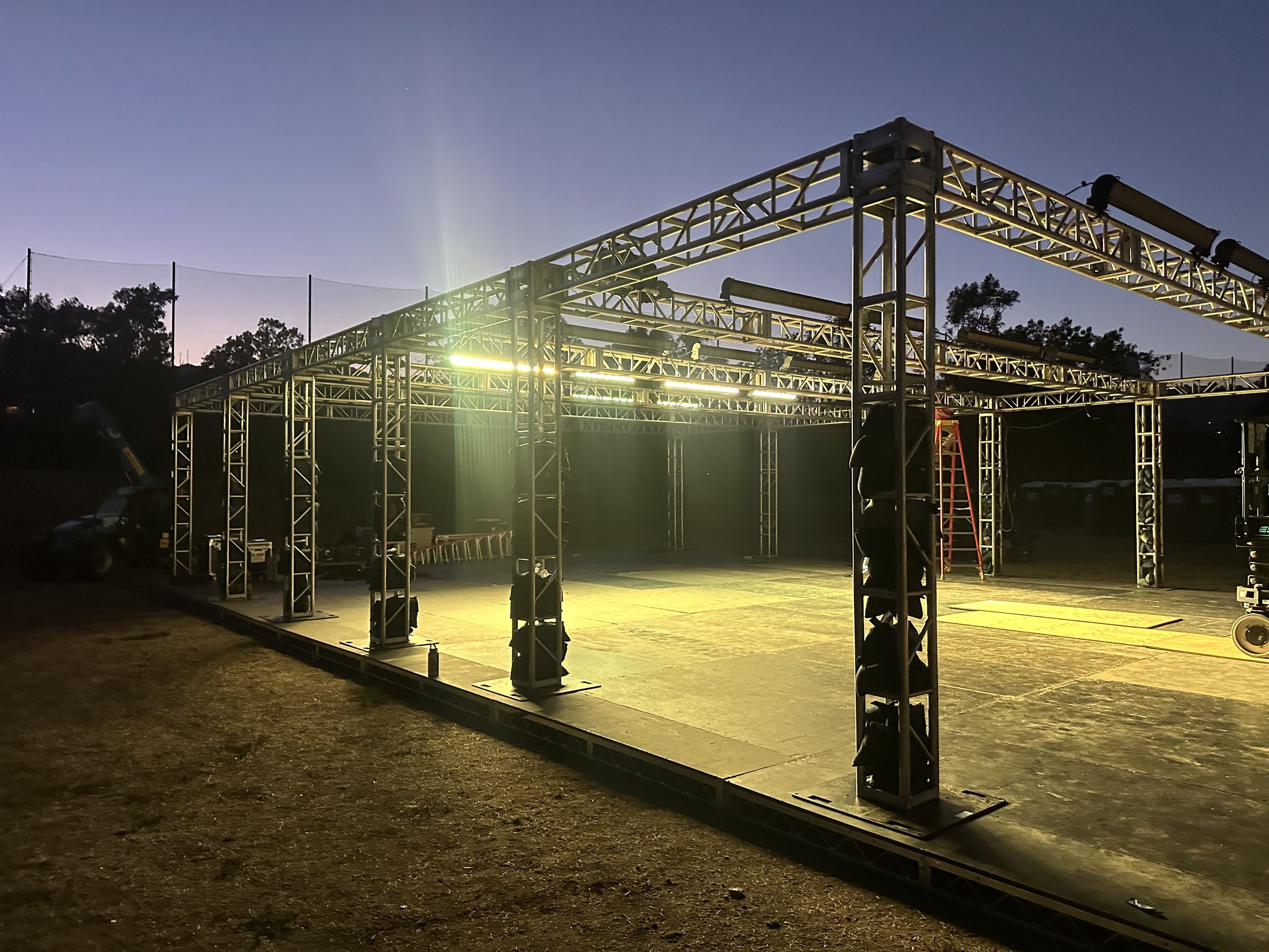 Festival Activation Stage Build: 52x60 Subfloor &amp; 50x40 Truss Structure